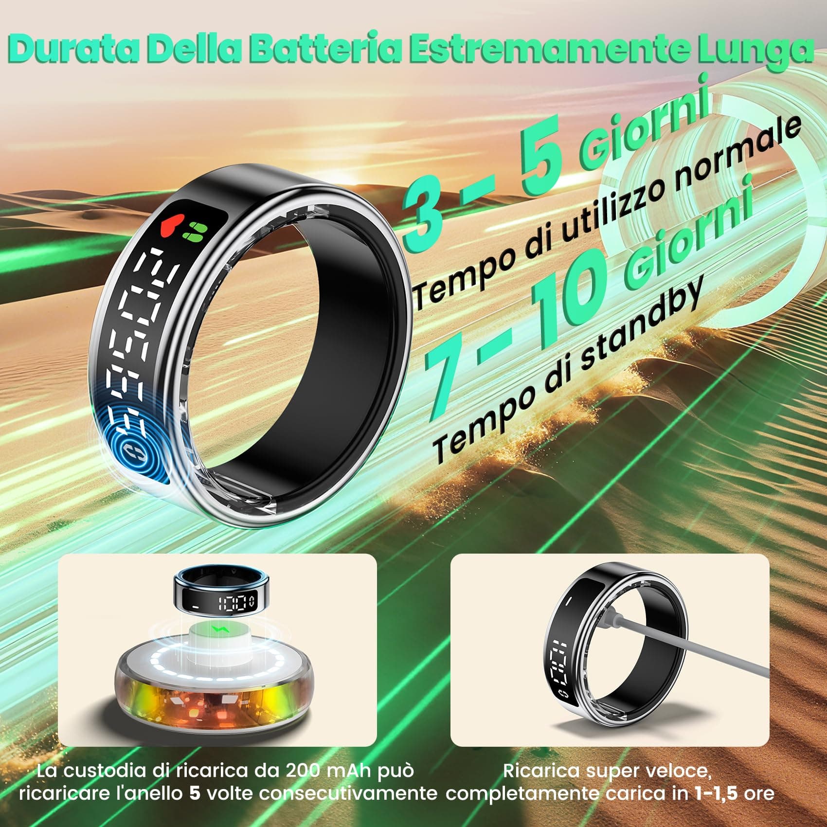 Gulemfy Smart Ring per Uomo Donna – Bild 6