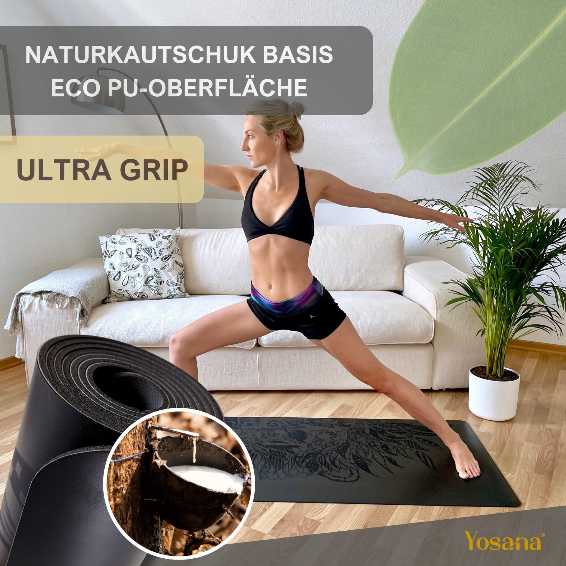 Yosana Yogamatte aus Naturkautschuk – Bild 5