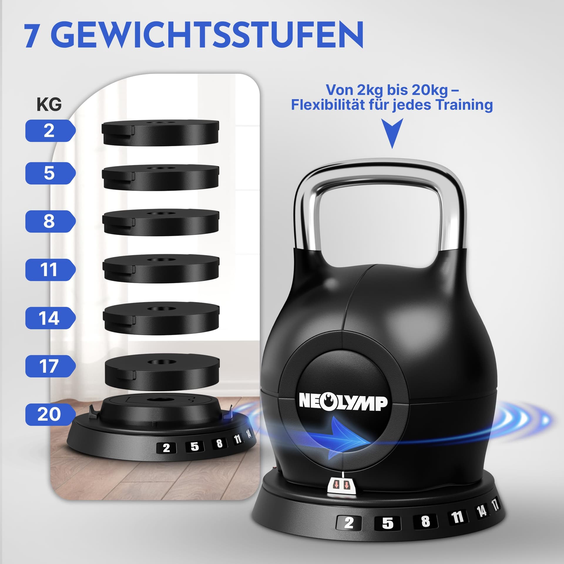 NEOLYMP Kettlebell Set 2-20 kg – Bild 3