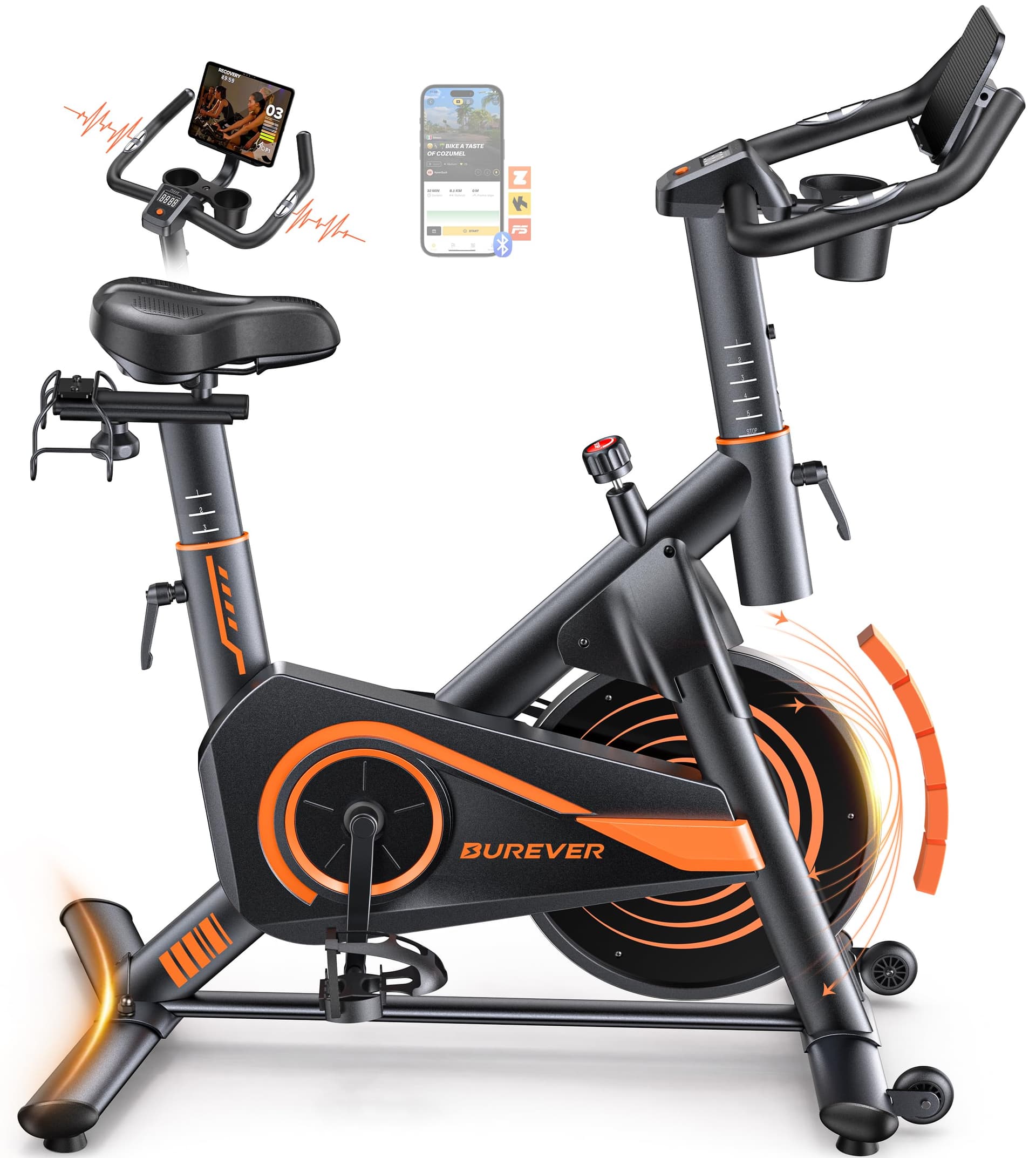 Burever Burever Heimtrainer Fahrrad mit App