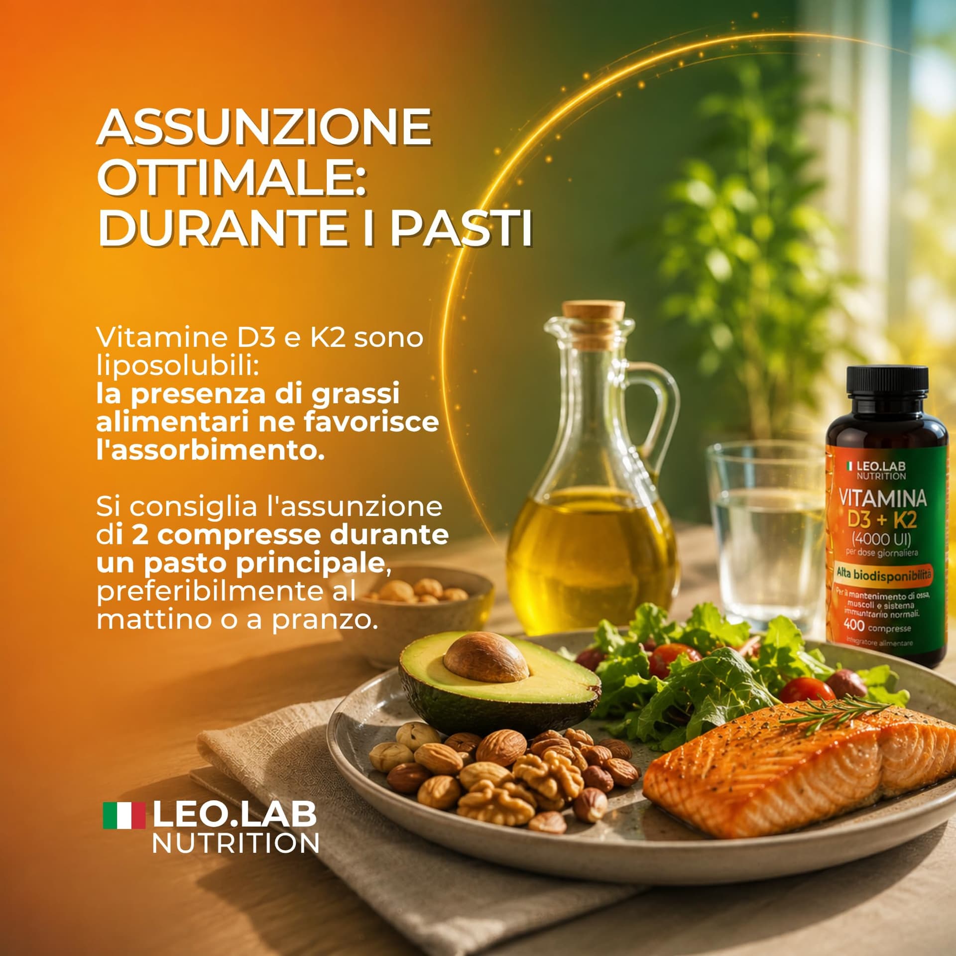 L.E.O LAB Vitamina D3 K2 4000 UI 400 Compresse – Bild 6