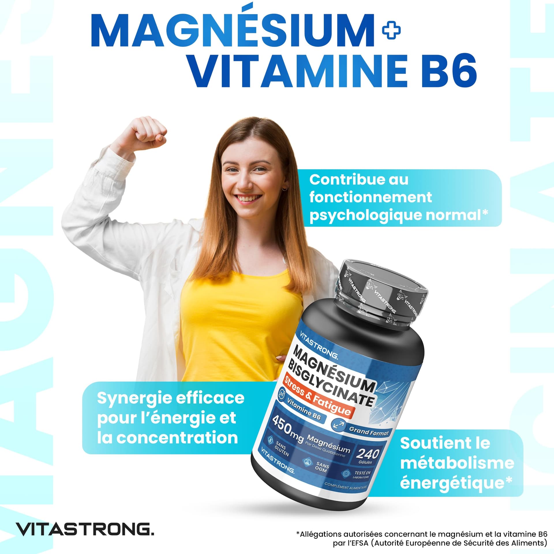 Vitastrong. Vitastrong Magnésium Bisglycinate 3750mg – Bild 5