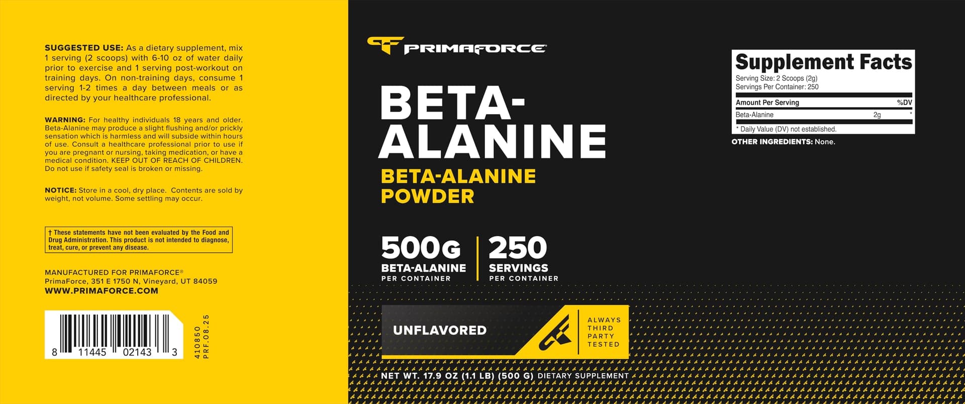 Primaforce Beta Alanine Powder 500 Grams (1.1lbs – Bild 5