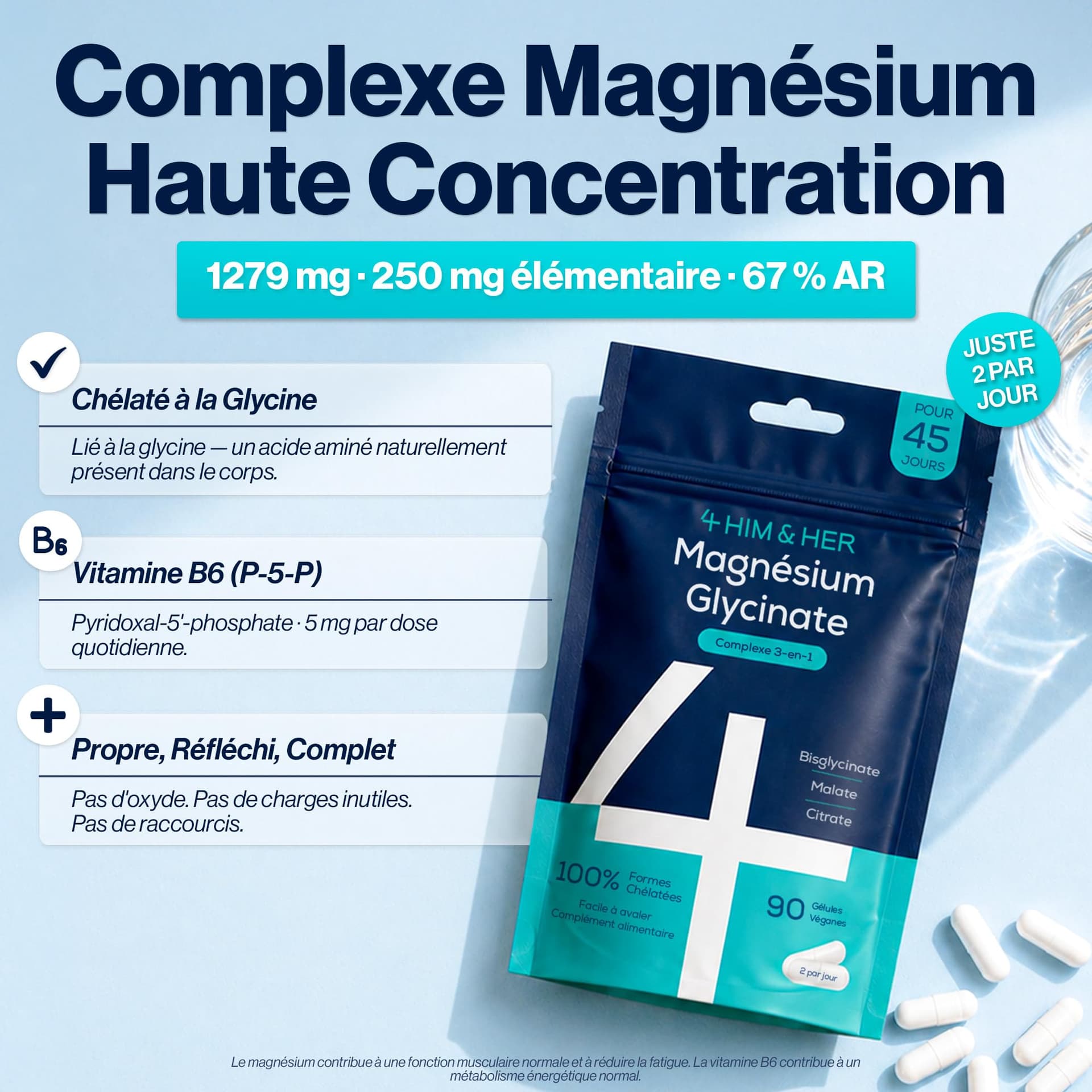 VM Sverige AB Magnesium Bisglycinate Complexe 3-en-1 G – Bild 3