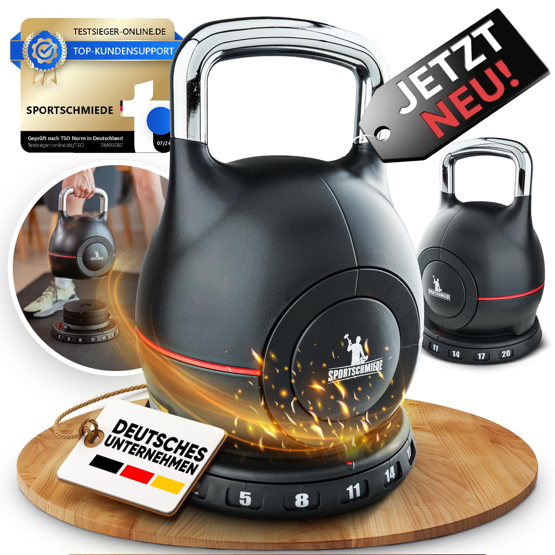 SPORTSCHMIEDE Kettlebell [Verstellbar] 2-20 kg – Bild 8