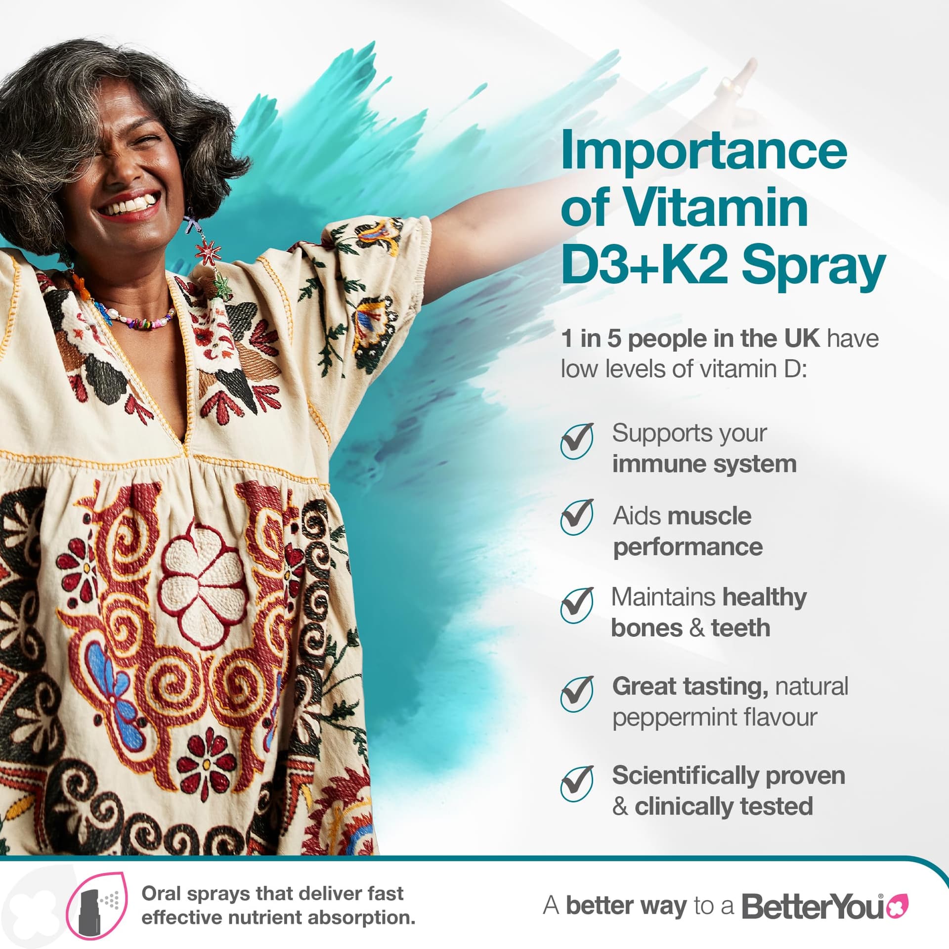 BetterYou Vitamin D3 K2 Oral Spray – Bild 2