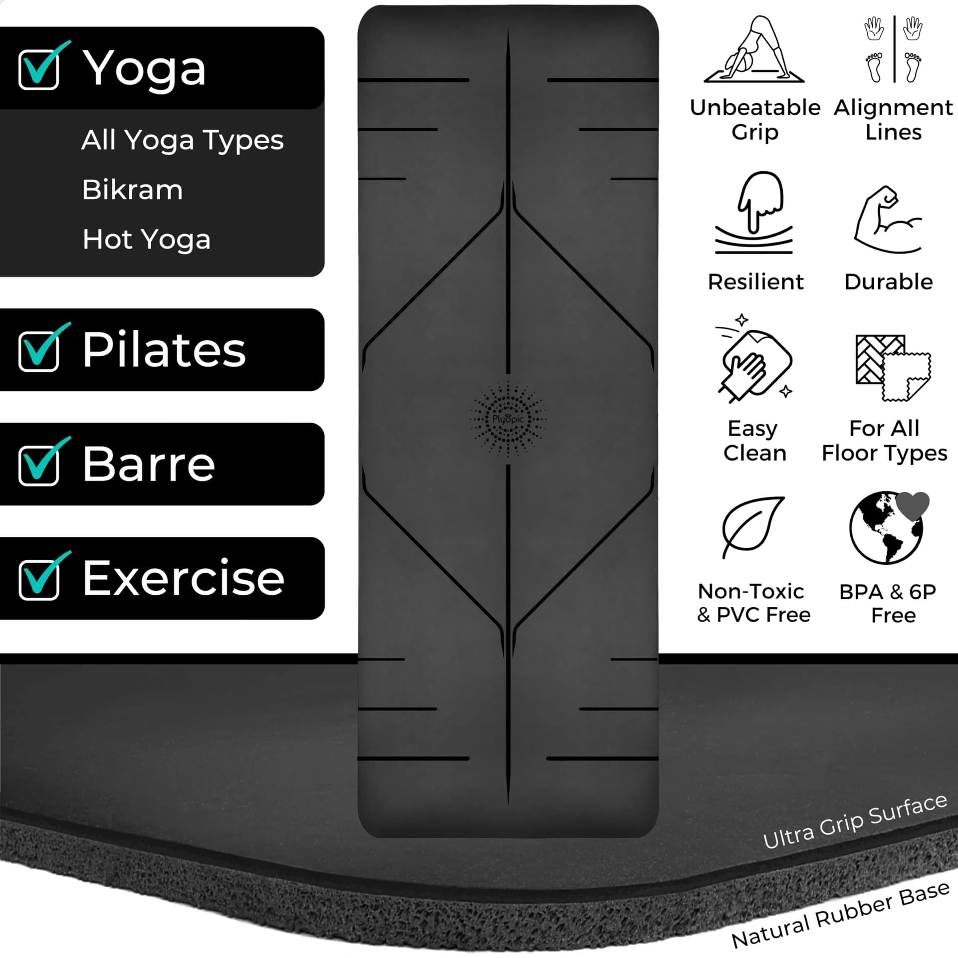 Plyopic . Ultra-Grip Pro Yoga Mat – Bild 2