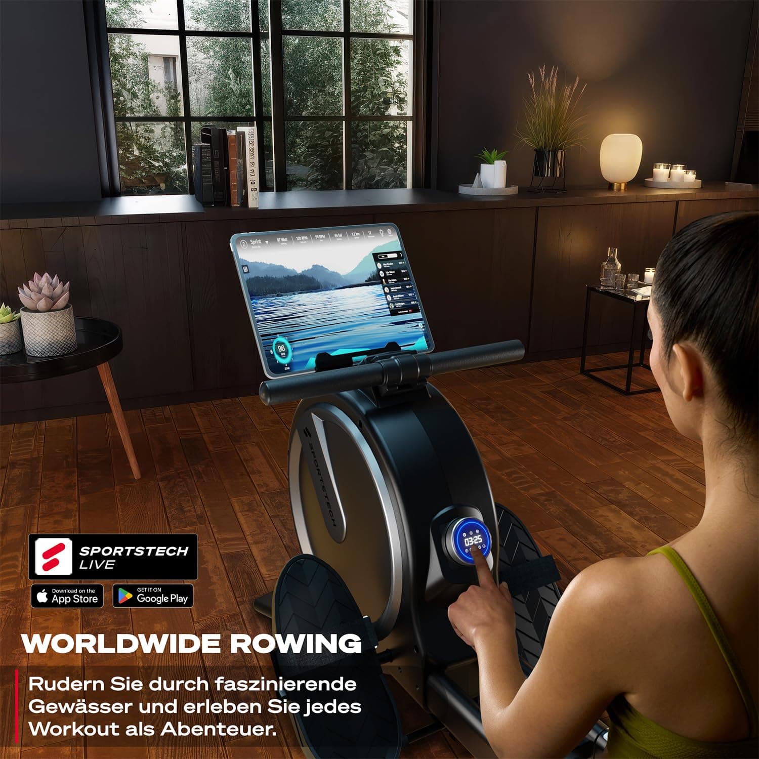 Sportstech Rudergerät für Zuhause mit Wasser- oder Magnetwiderstand, bis 150 kg – Bild 7