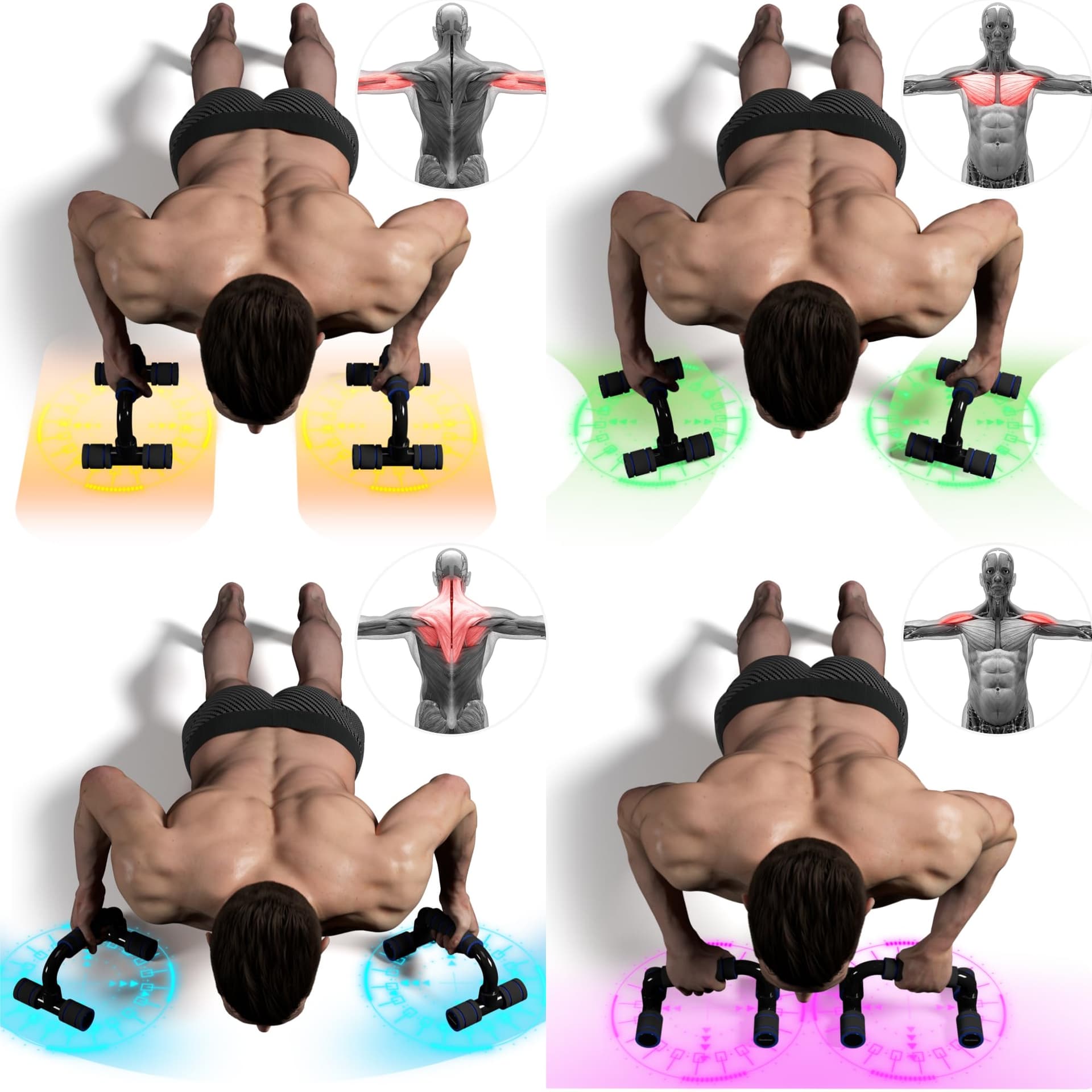 READAEER Push Up Bars Gym Exercise Equipment Fitness 1 Pair – Bild 2