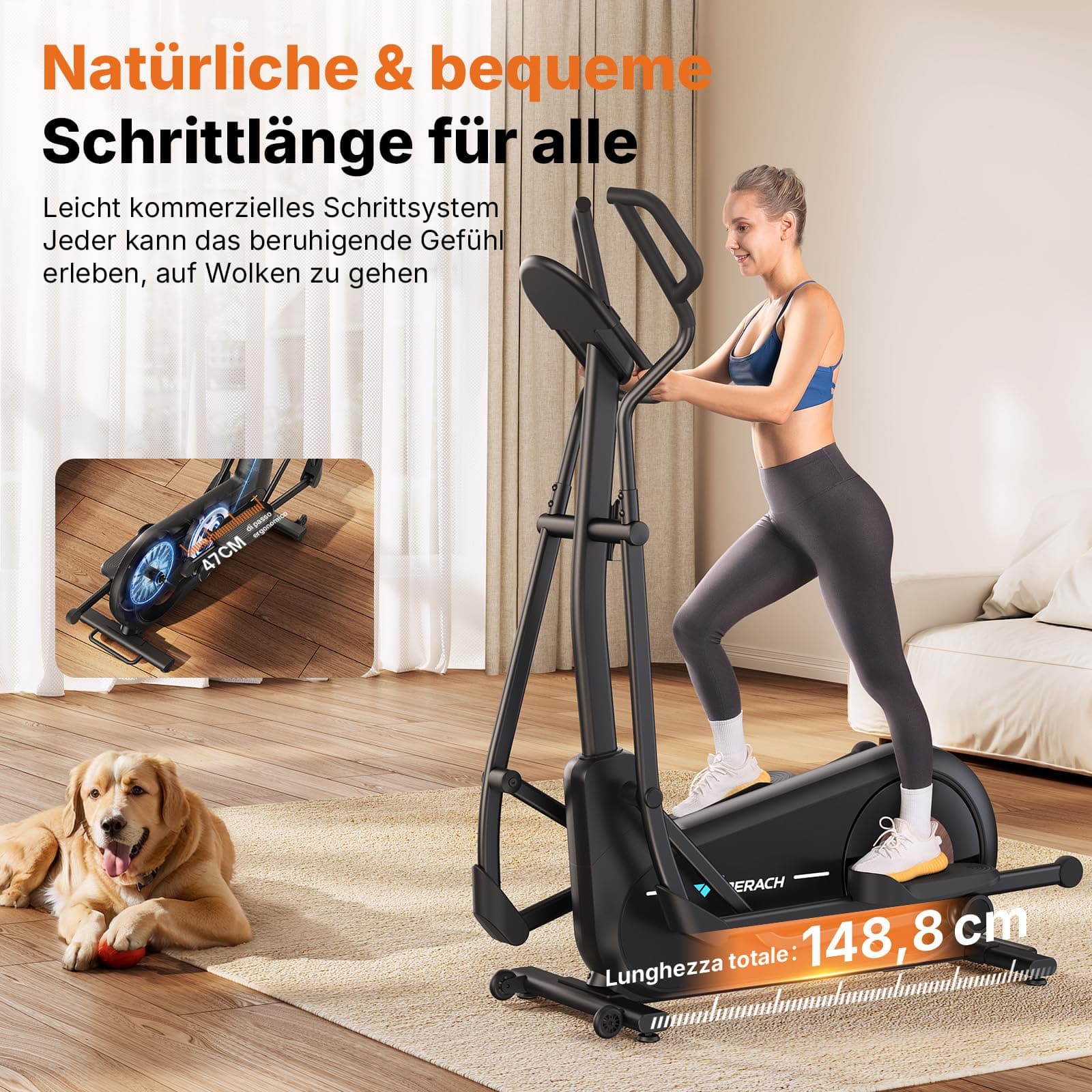 MERACH Umweltfreundlich Crosstrainer für Zuhause mit 47 cm – Bild 2