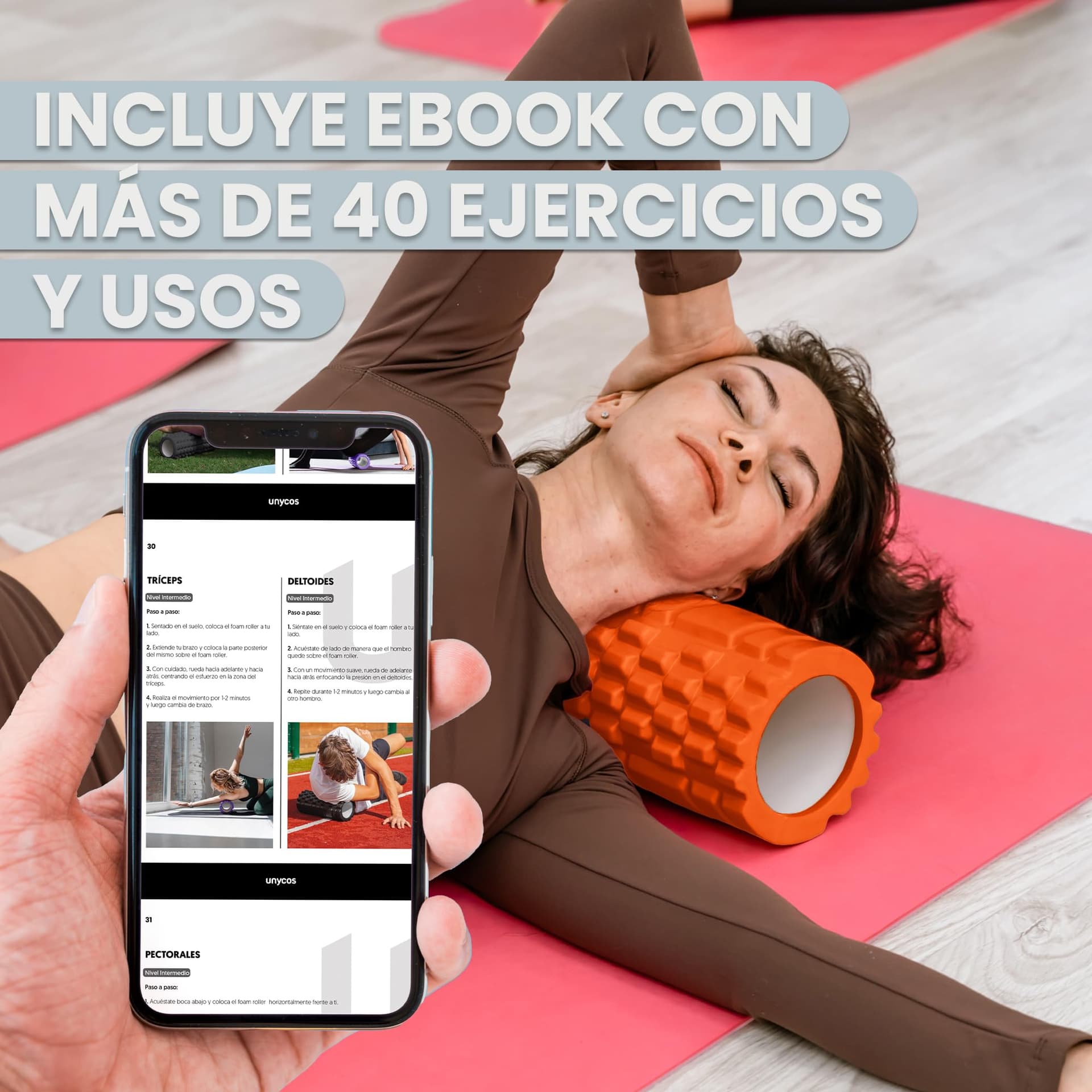 unycos Rodillo para Masajes Musculares【33x14 cm】Resiste 130 kg – Bild 7