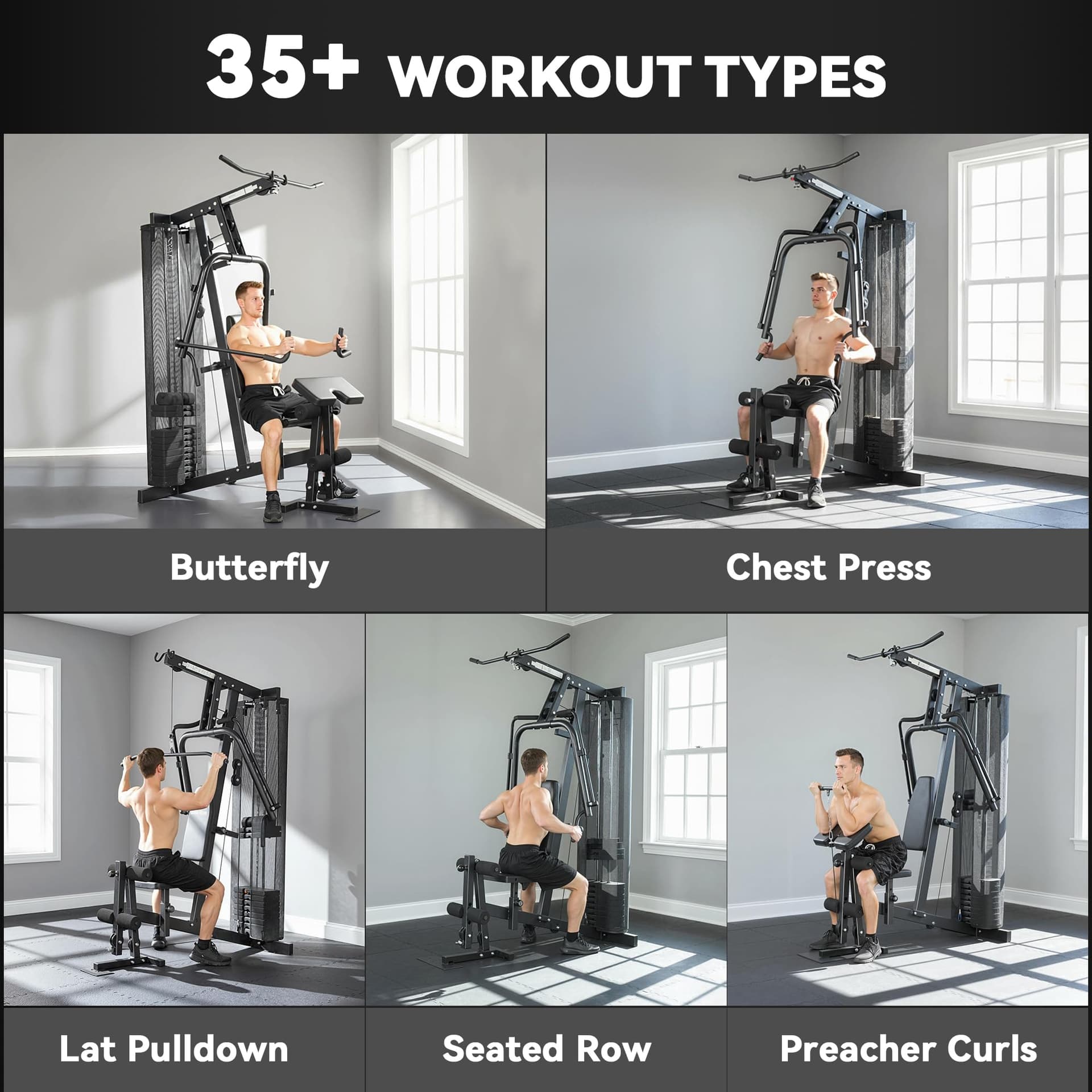 SPORTNOW Multi Gym, All in One Home Gym Machine with Adjustable Seat and Back, 45kg – Bild 3