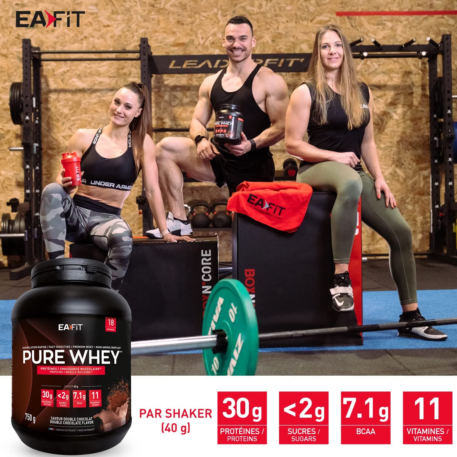 Eafit WHEY PROTEIN - Double Chocolat - EAFIT - Marque Française N°1 en Nutrition Sportive - 30g – Bild 4