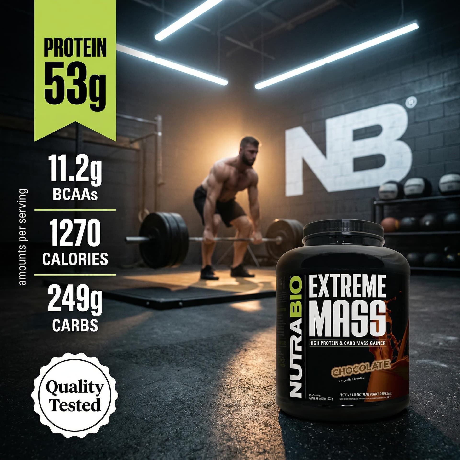 NutraBio Extreme Mass Gainer Protein Powder, 53G – Bild 3
