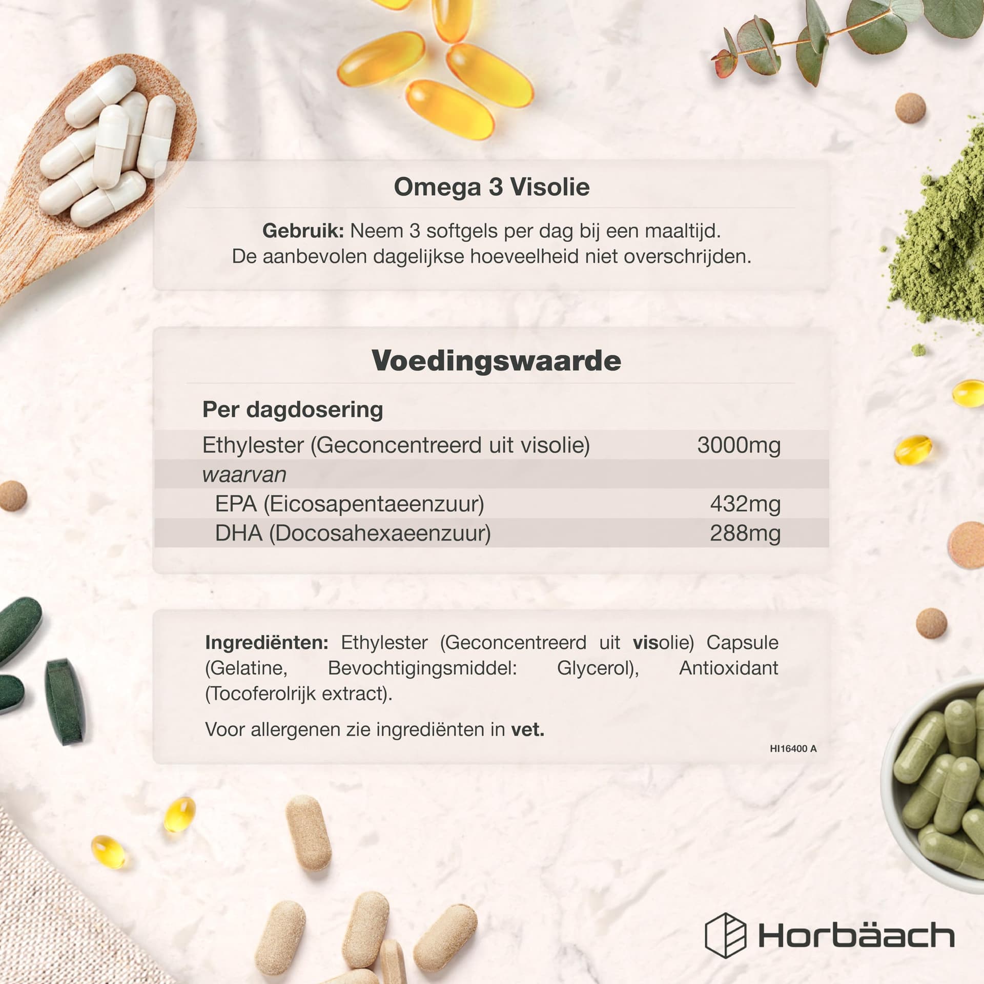 Horbäach Omega 3 Olio di Pesce 3000mg – Bild 3