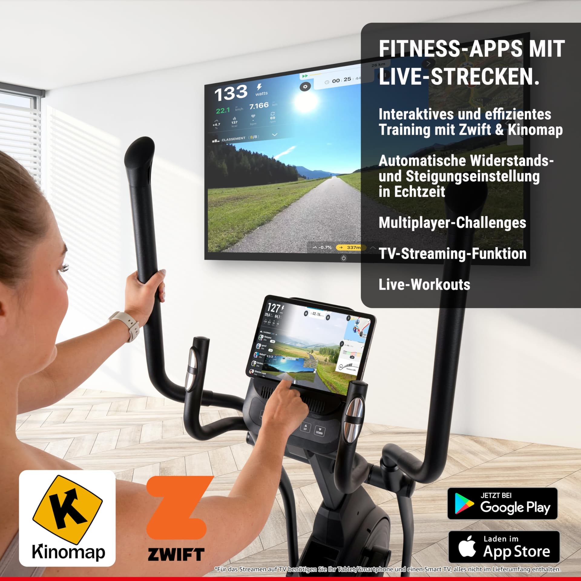 HAMMER Ellipsentrainer ELLYPSIS E3500 - Nackenschonende Bewegungsergonomie, 20 kg – Bild 5