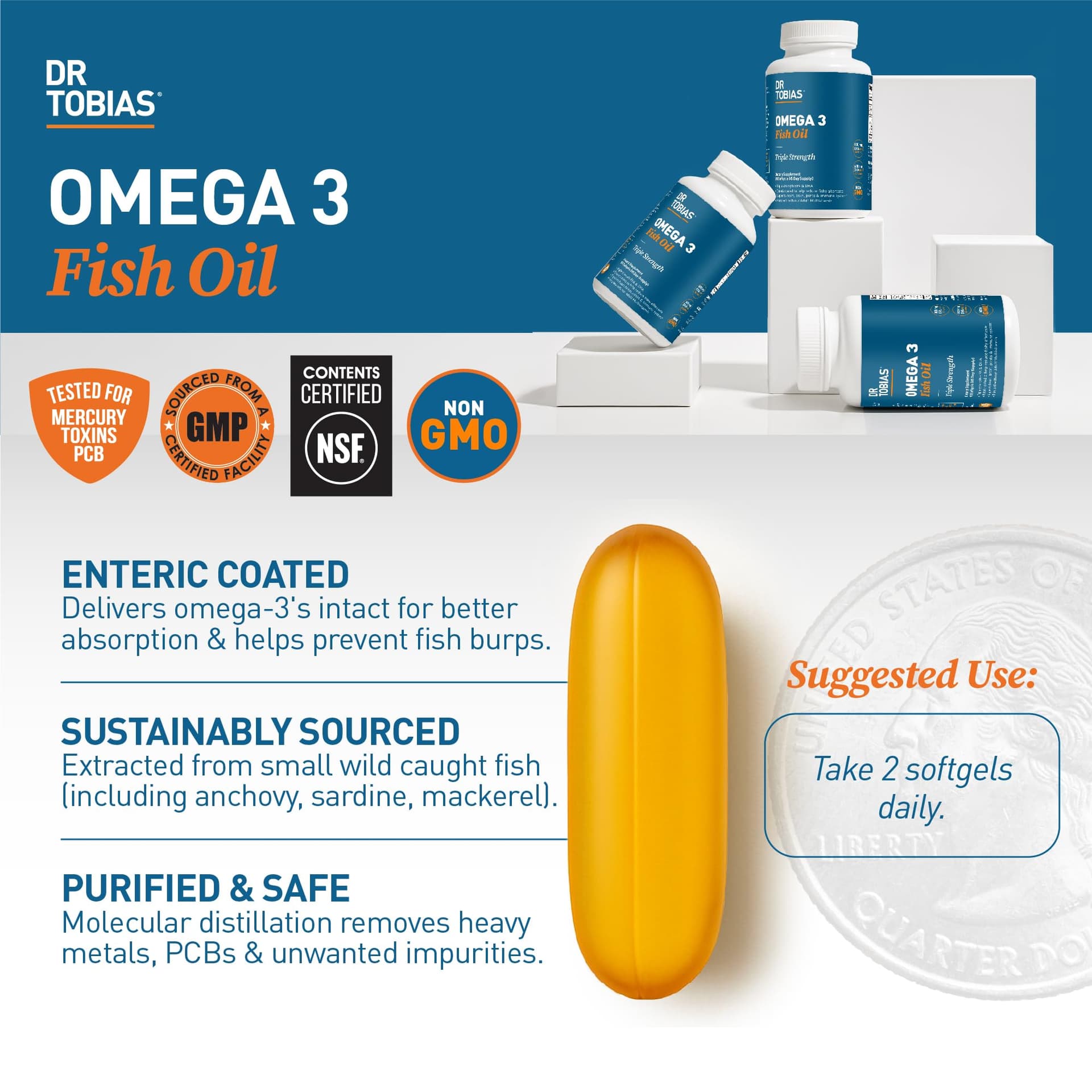 Dr. Tobias Omega 3 Fish Oil 2000mg – Bild 4