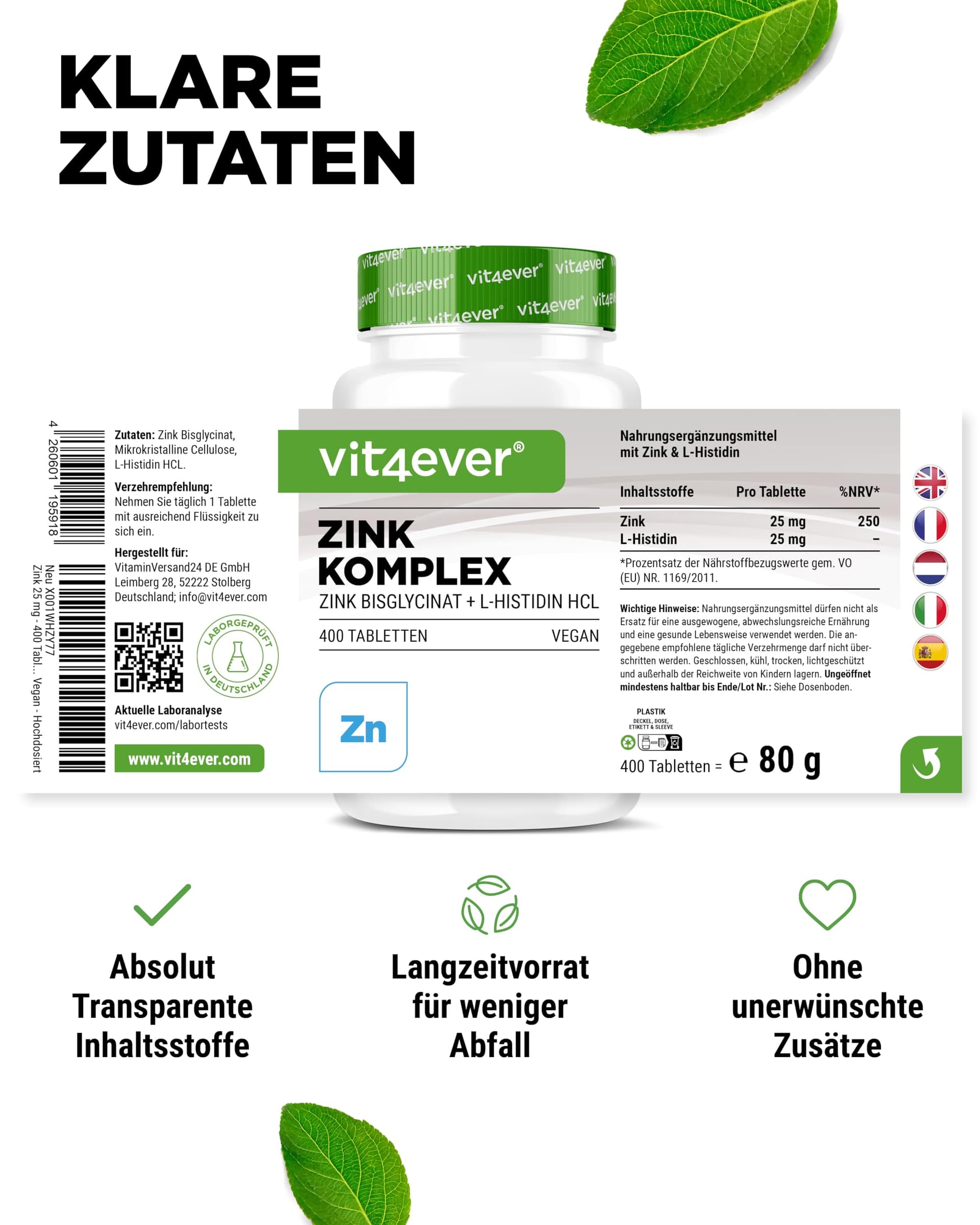 Vit4ever Zinc 25 mg – Bild 6