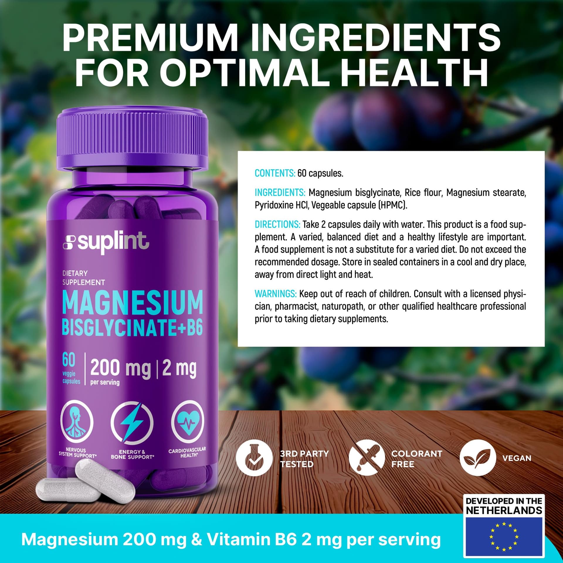 SUPLINT Magnesium bisglycinaat + vitamine B6 – Bild 7