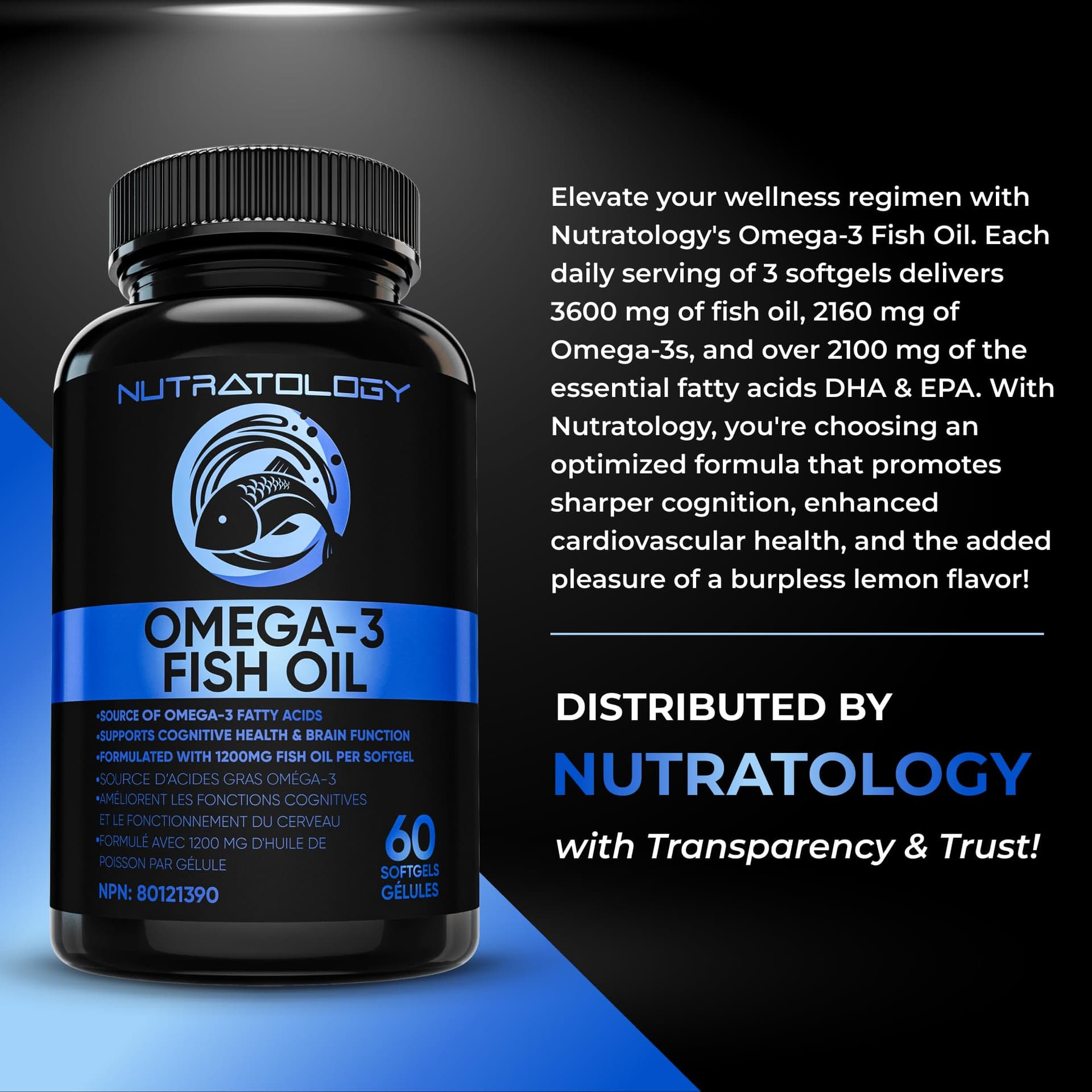 Nutratology ® Omega 3 Fish Oil Supplement Triple Strength with Fatty Acids - 1200MG – Bild 8