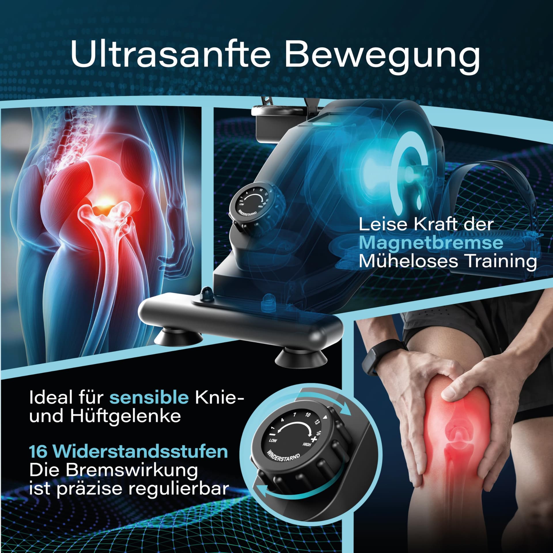 ambifit Pedaltrainer Ergometer Set [Magnetbremse & 16 – Bild 3