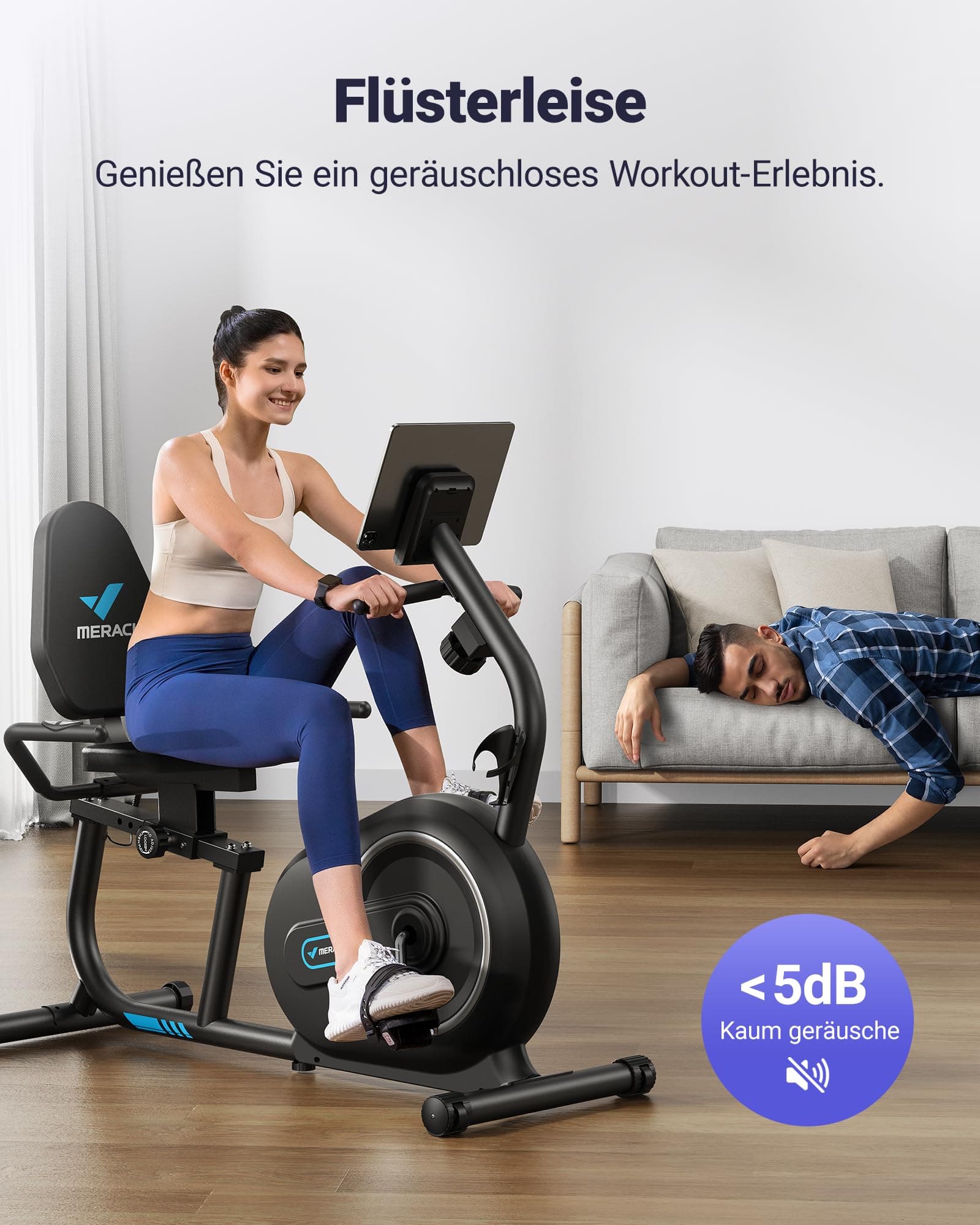 MERACH Liegeergometer für Zuhause mit 8 verstellbaren – Bild 3