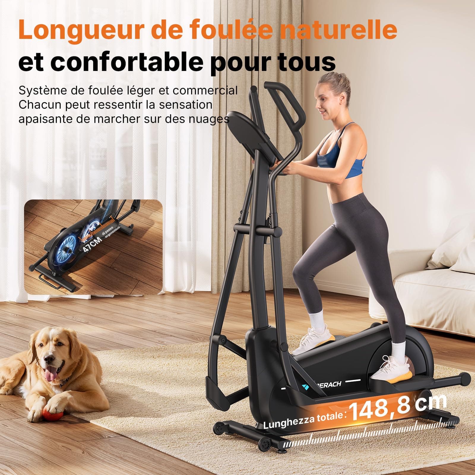 MERACH Umweltfreundlich Crosstrainer für Zuhause mit 47 cm – Bild 2