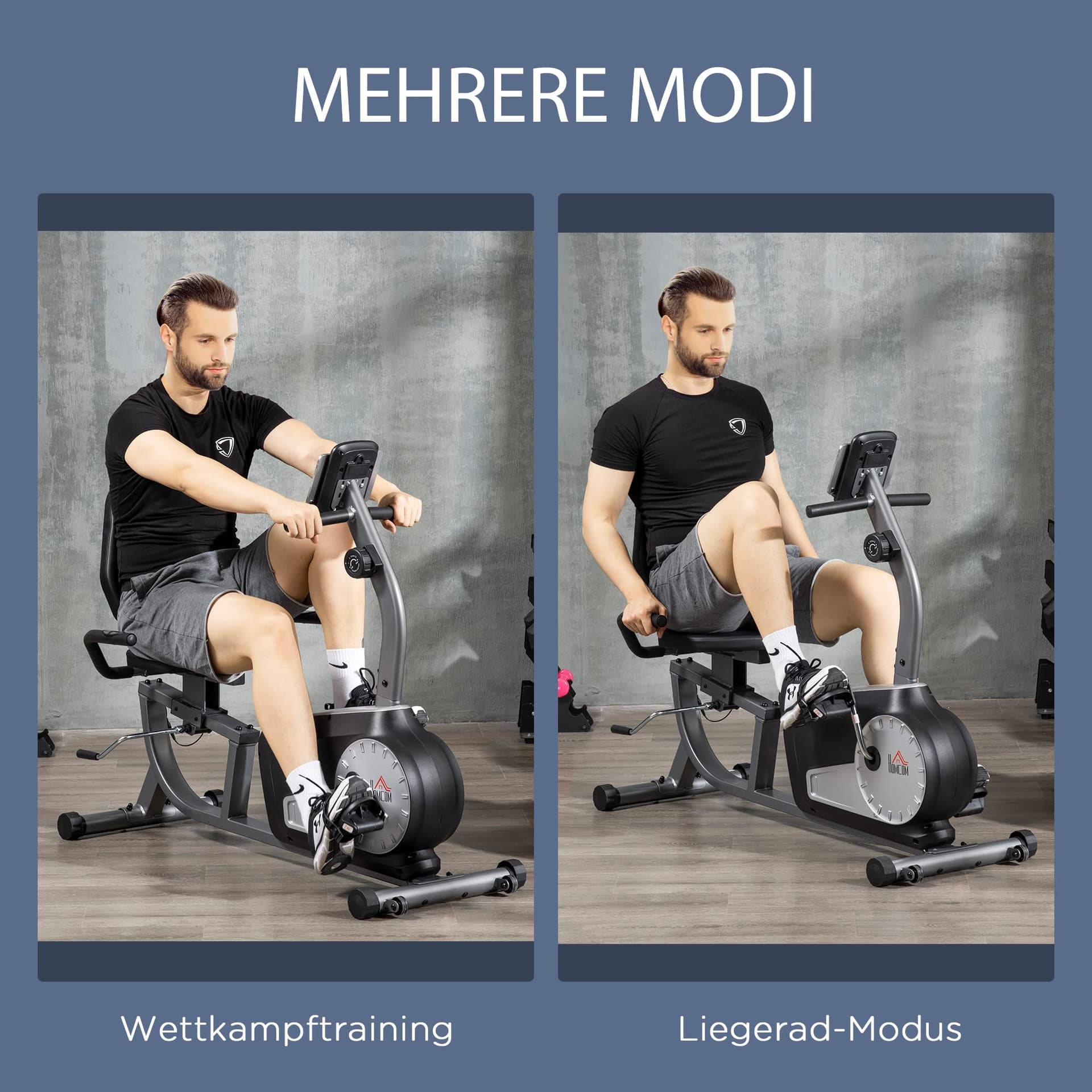 HOMCOM Heimtrainer Ergometer Liegefahrrad Heimtrainer mit – Bild 8