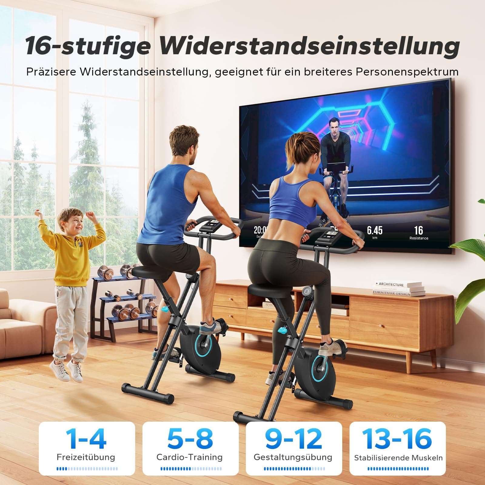 MERACH Heimtrainer Fahrrad Klappbar – Bild 4