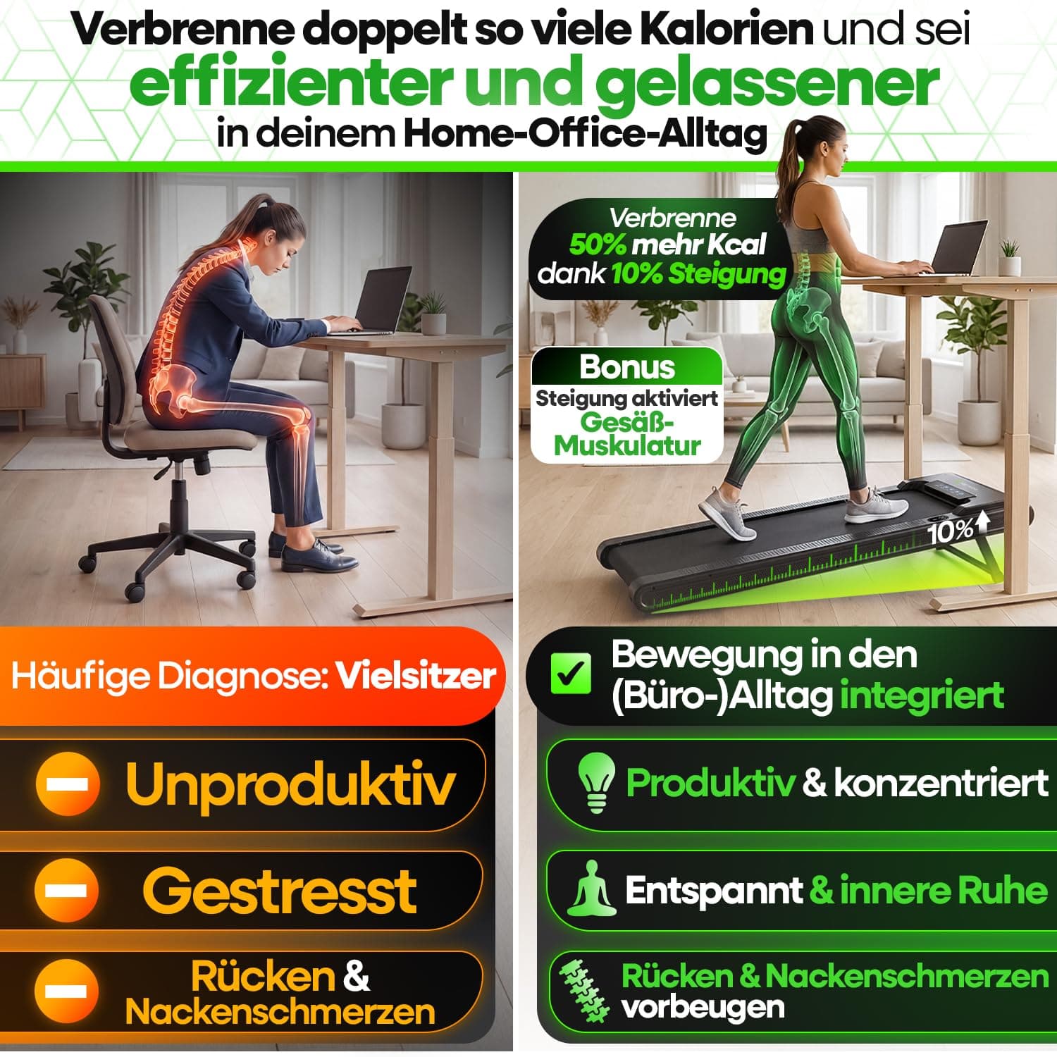 TRETMANN NEU Tretmann Walking Pad mit Steigung klappbar – Bild 5