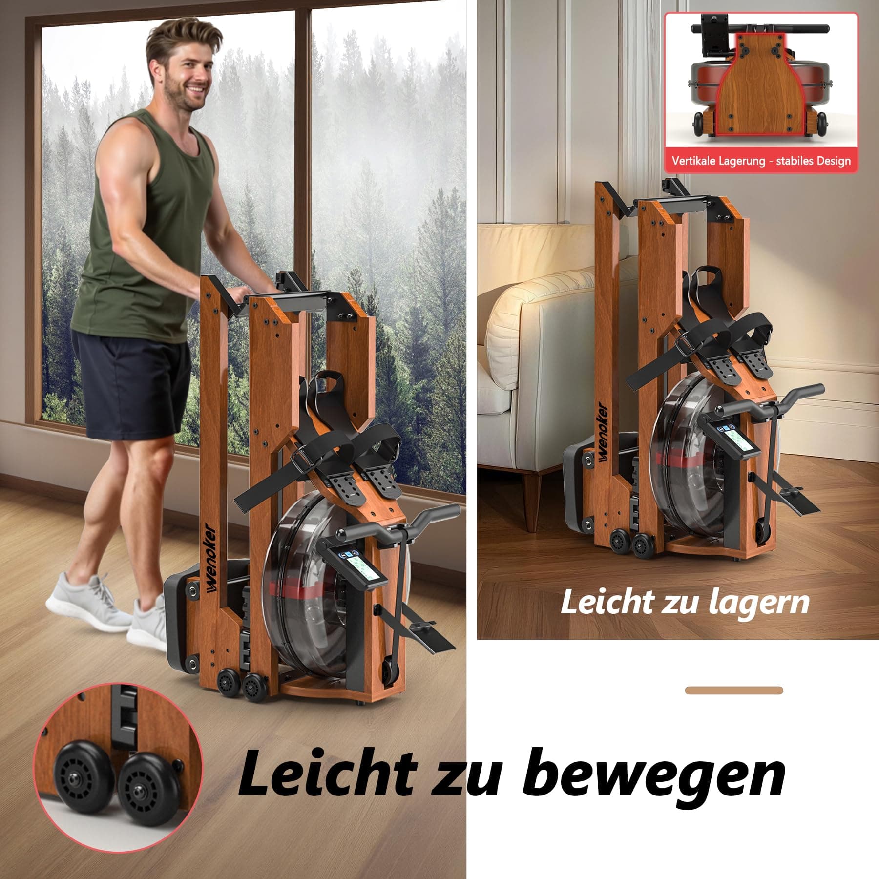 Wenoker Wasser Rudergerät aus FSC-Massiv-Eiche – Bild 5