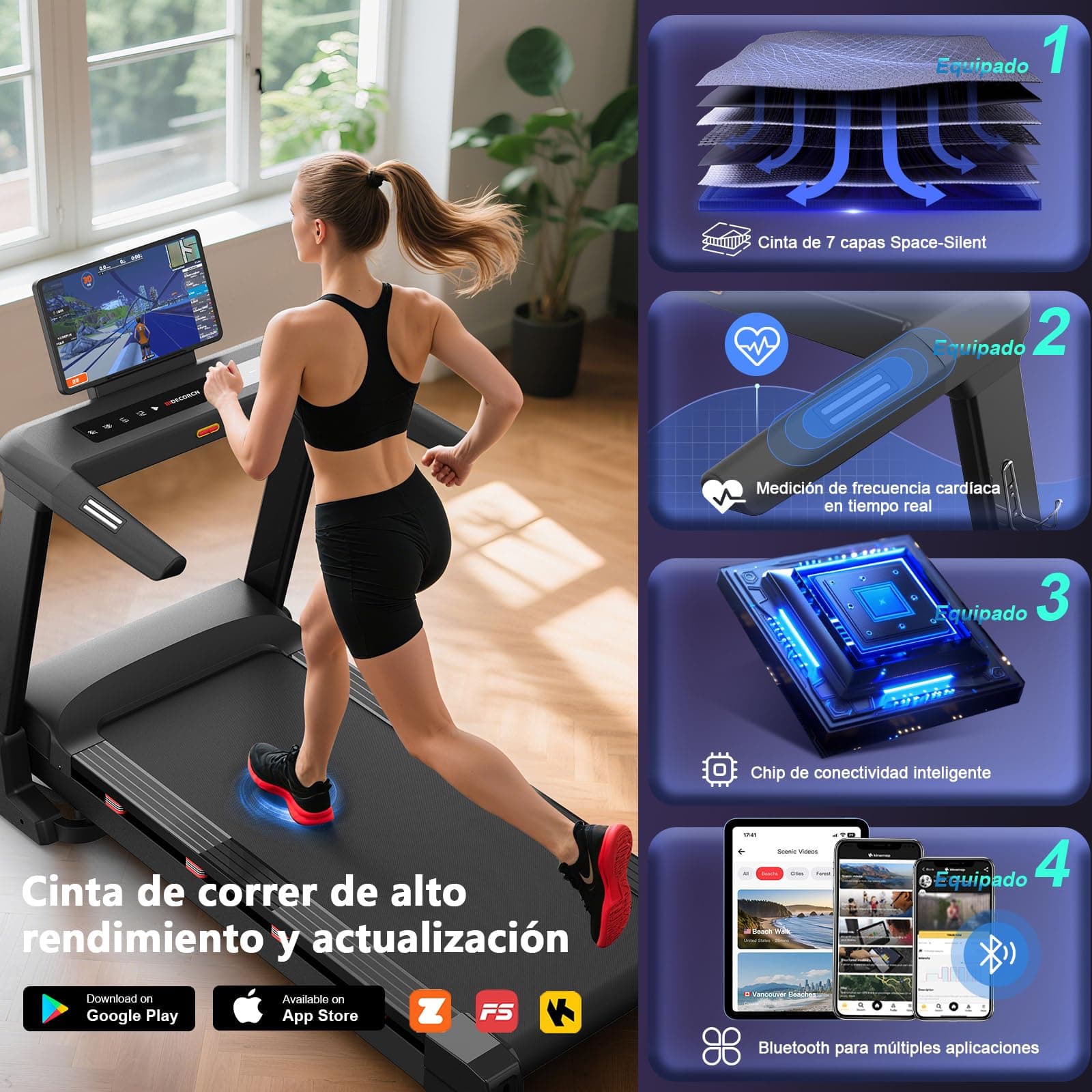 Decorcn Profi Laufband für Zuhause Klappbar – Bild 4