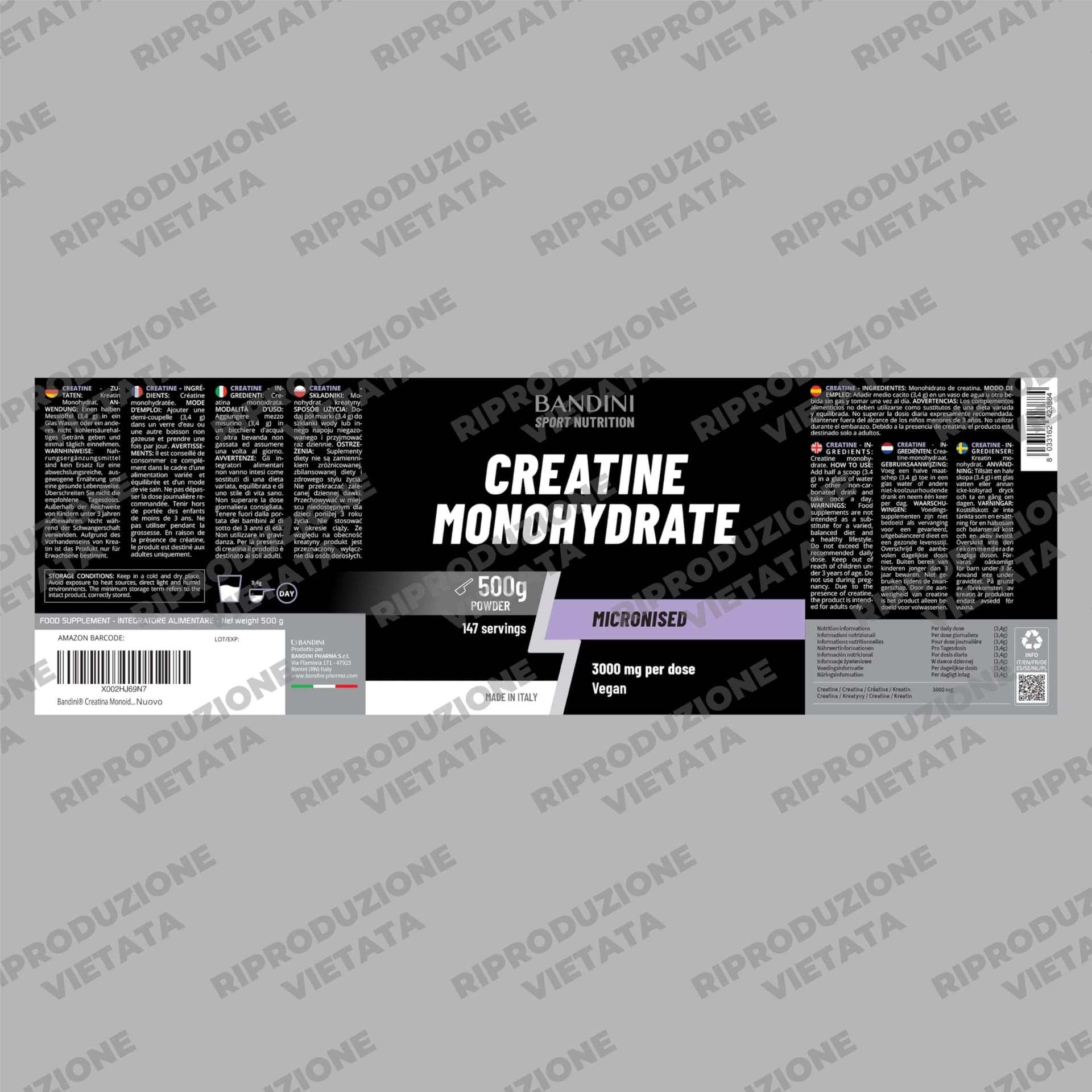 Bandini ® Creatina Monoidrata in Polvere 500g – Bild 5