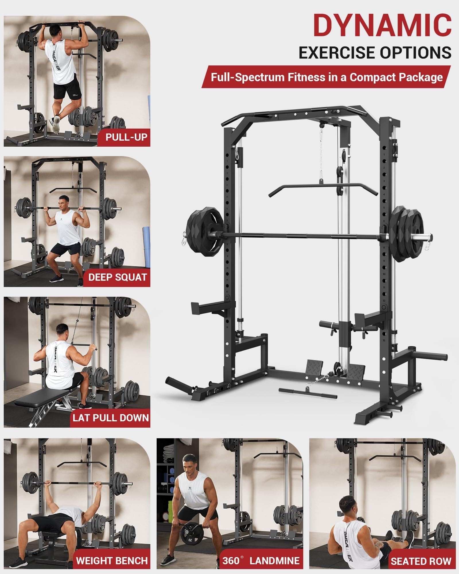 ActiveTrail Smith Machine Home Gym with LAT Pulldown System – Bild 5