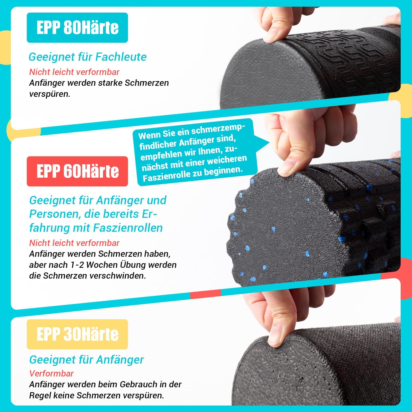 nooncrazy Faszienrolle mit 3D-Texturmassage – Bild 3