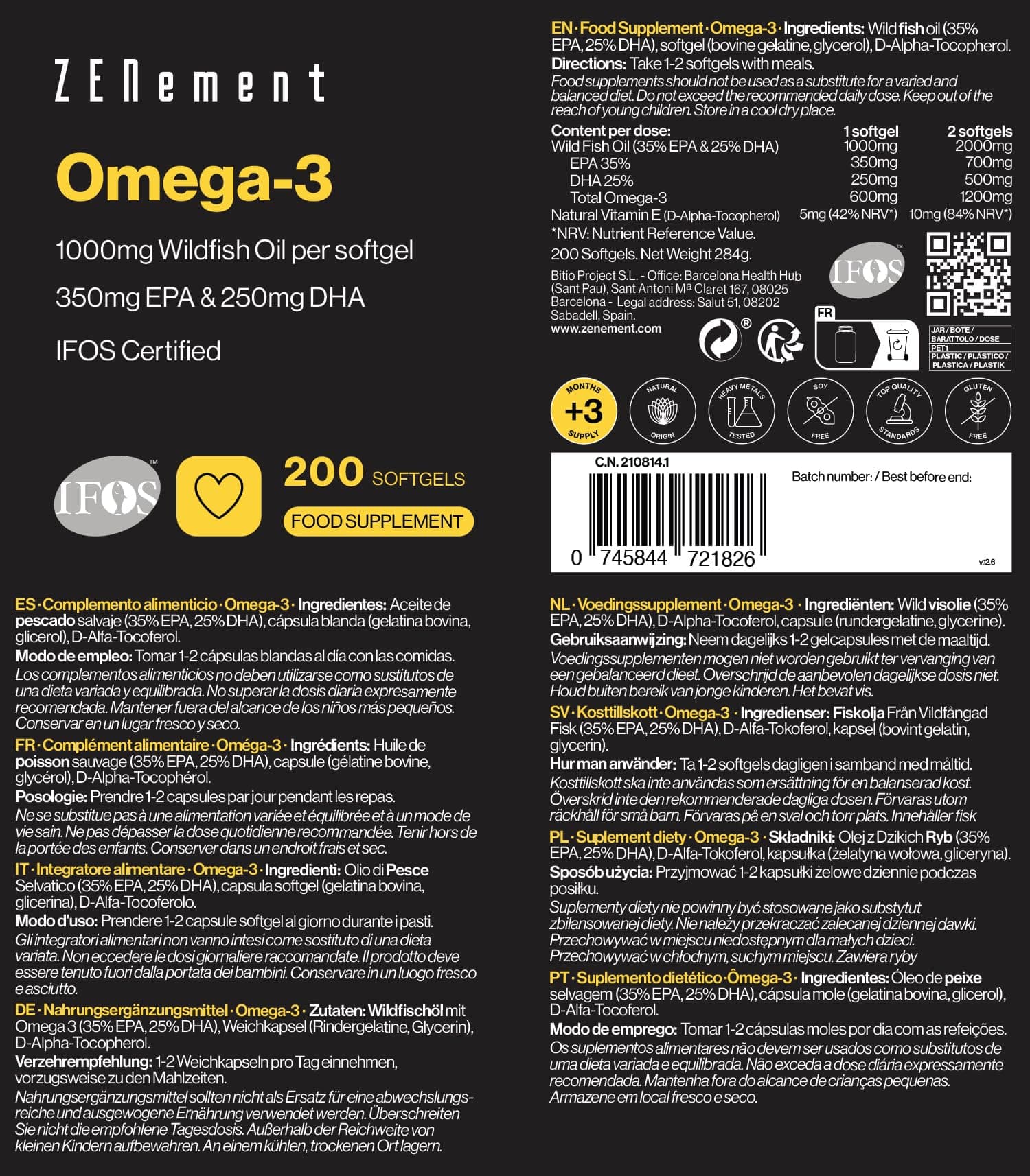 Zenement Omega 3 IFOS - 1000 mg – Bild 5