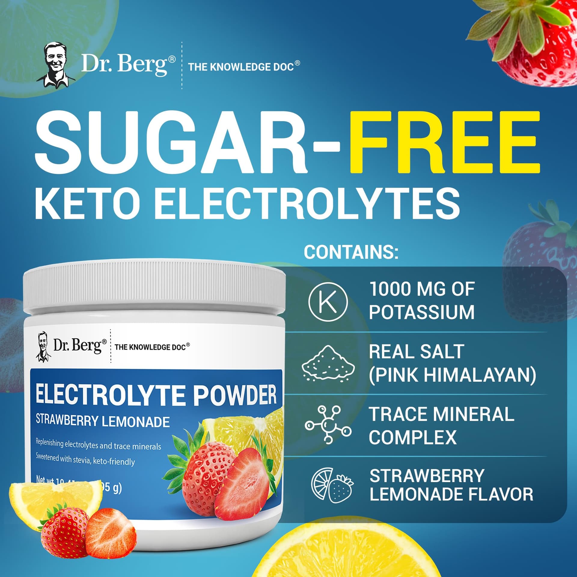 Dr. Berg Nutritionals Dr. Berg Zero Sugar Hydration Keto Electrolyte Powder - Enhanced w/ 1000 mg – Bild 7