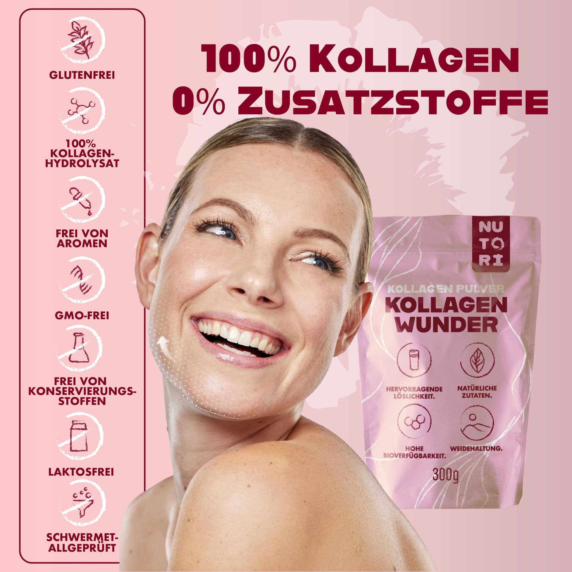 Nutori Kollagen Wunder - Kollagen Pulver 300 g – Bild 3