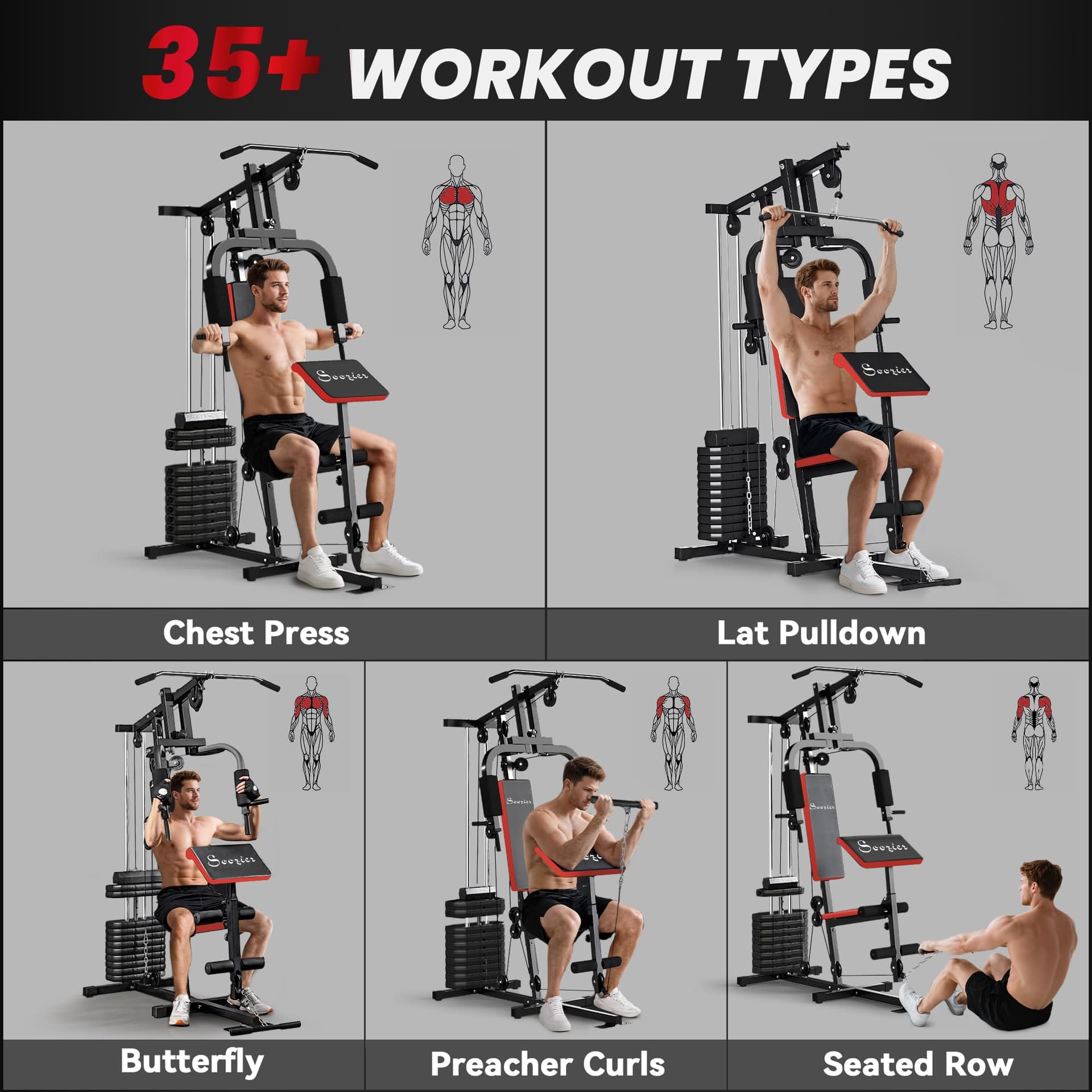 Soozier Home Gym Equipment Weight Training Machine – Bild 3