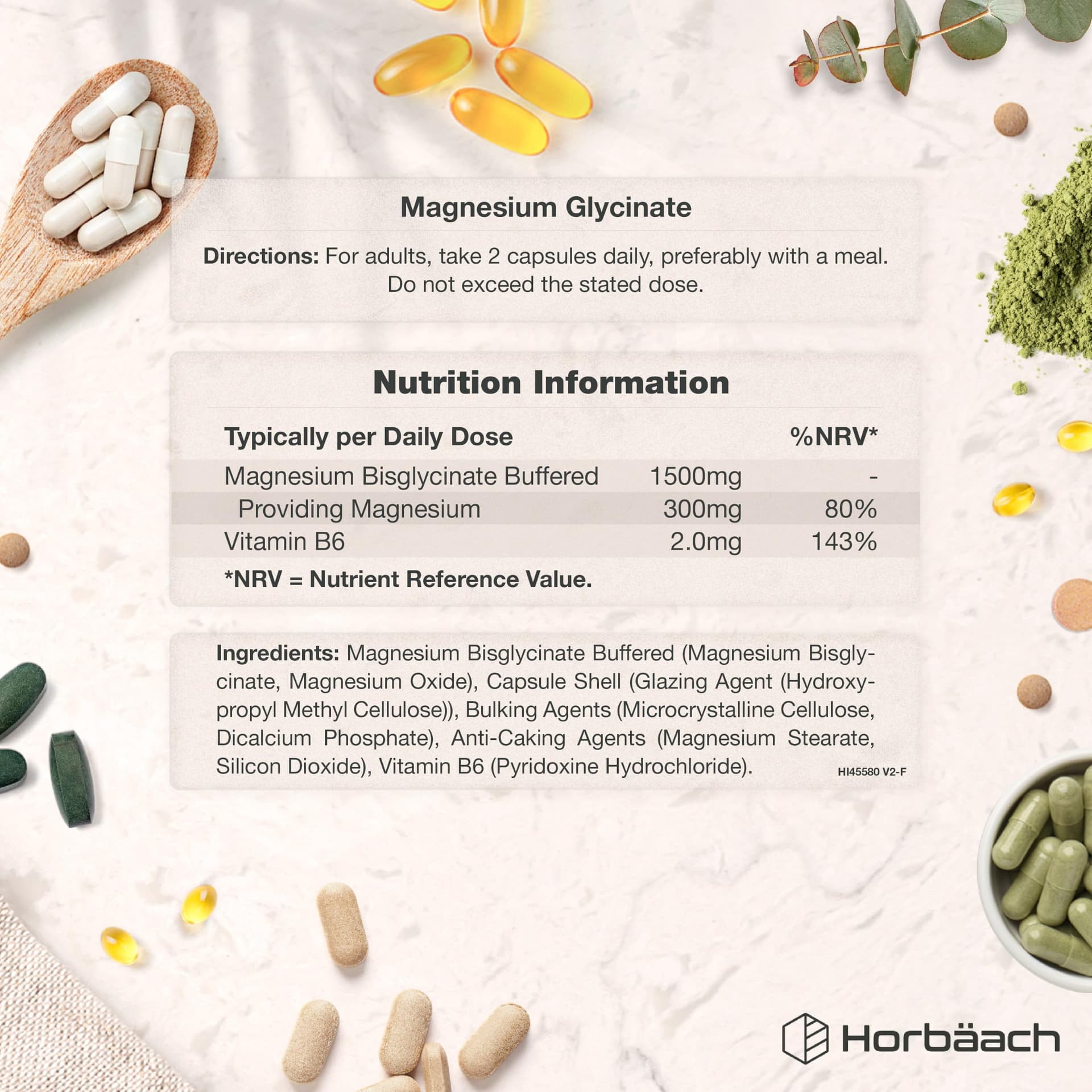 Horbäach Magnesium Glycinate 1500mg – Bild 3