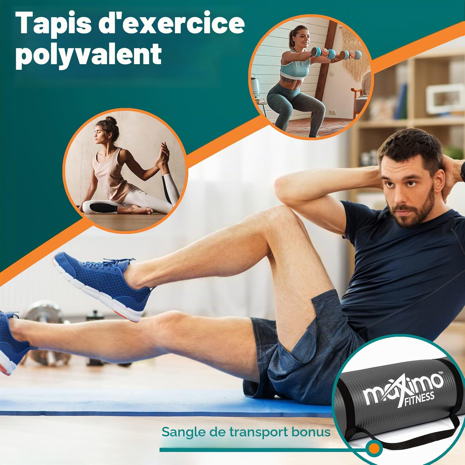 Maximo Fitness Tapis d'exercice physique NBR de haute – Bild 3