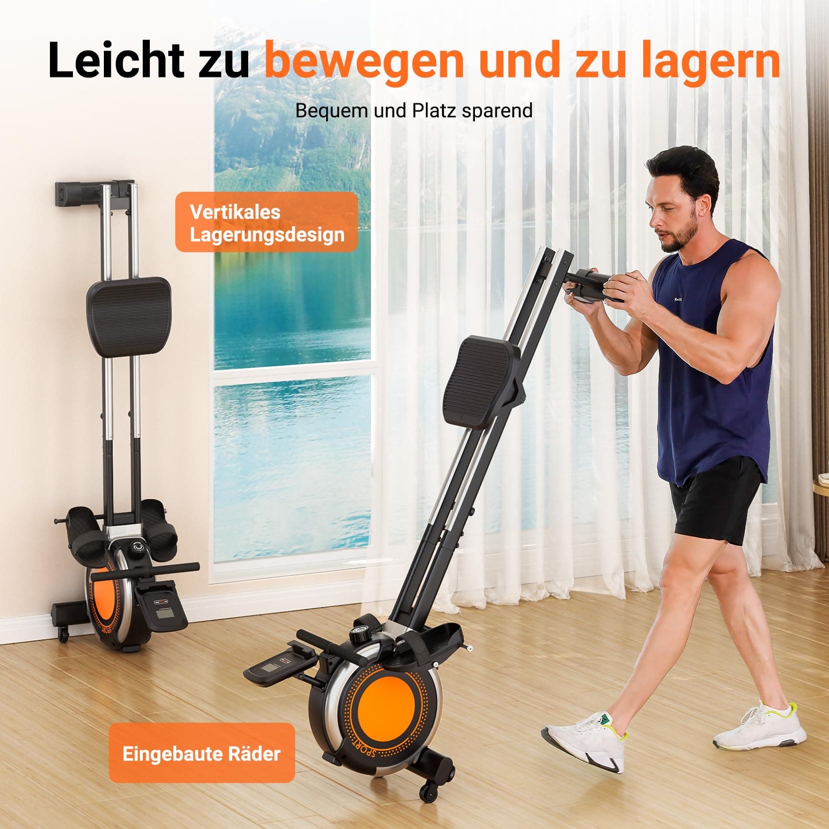 Dripex Rudergerät für Zuhause, Rudergeräte bis 160 kg – Bild 7