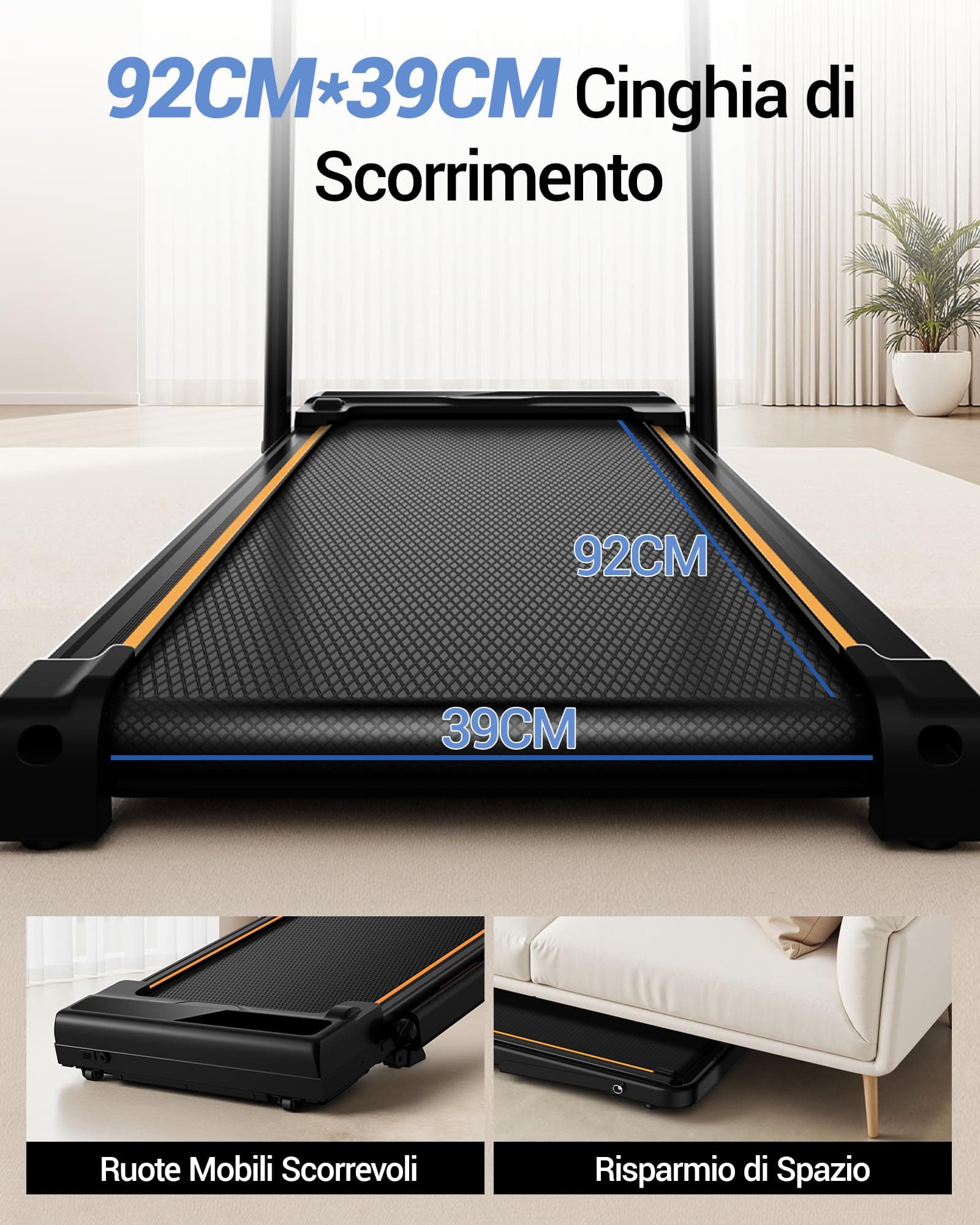 UMAY Tapis Roulant Elettrico Pieghevole con Inclinazione – Bild 7