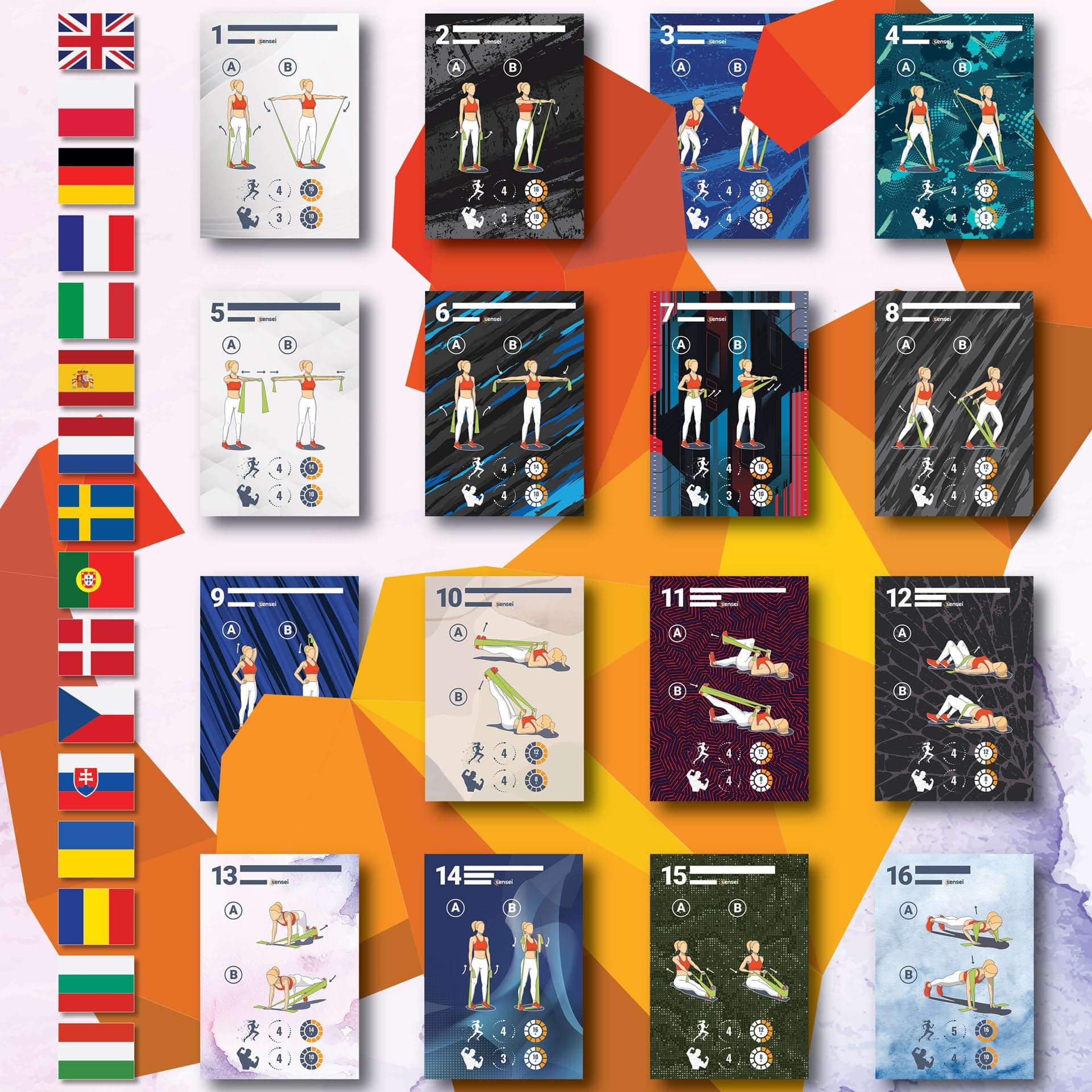 Sensei ® Set d'Élastiques Fitness (1-12 kg – Bild 5