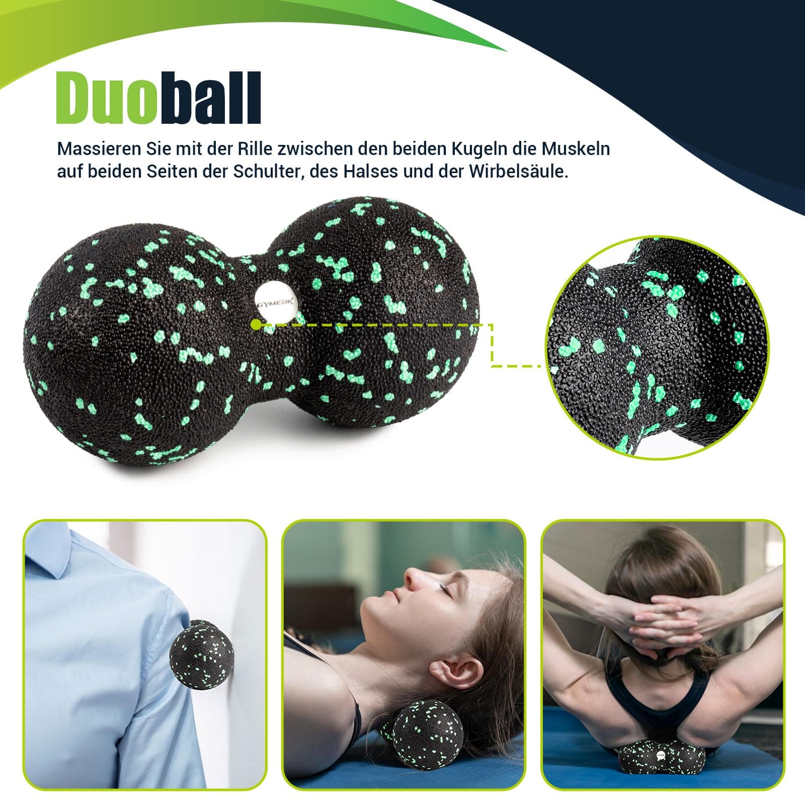 Faszienrolle Set mit 3D-Texturmassage – Bild 4