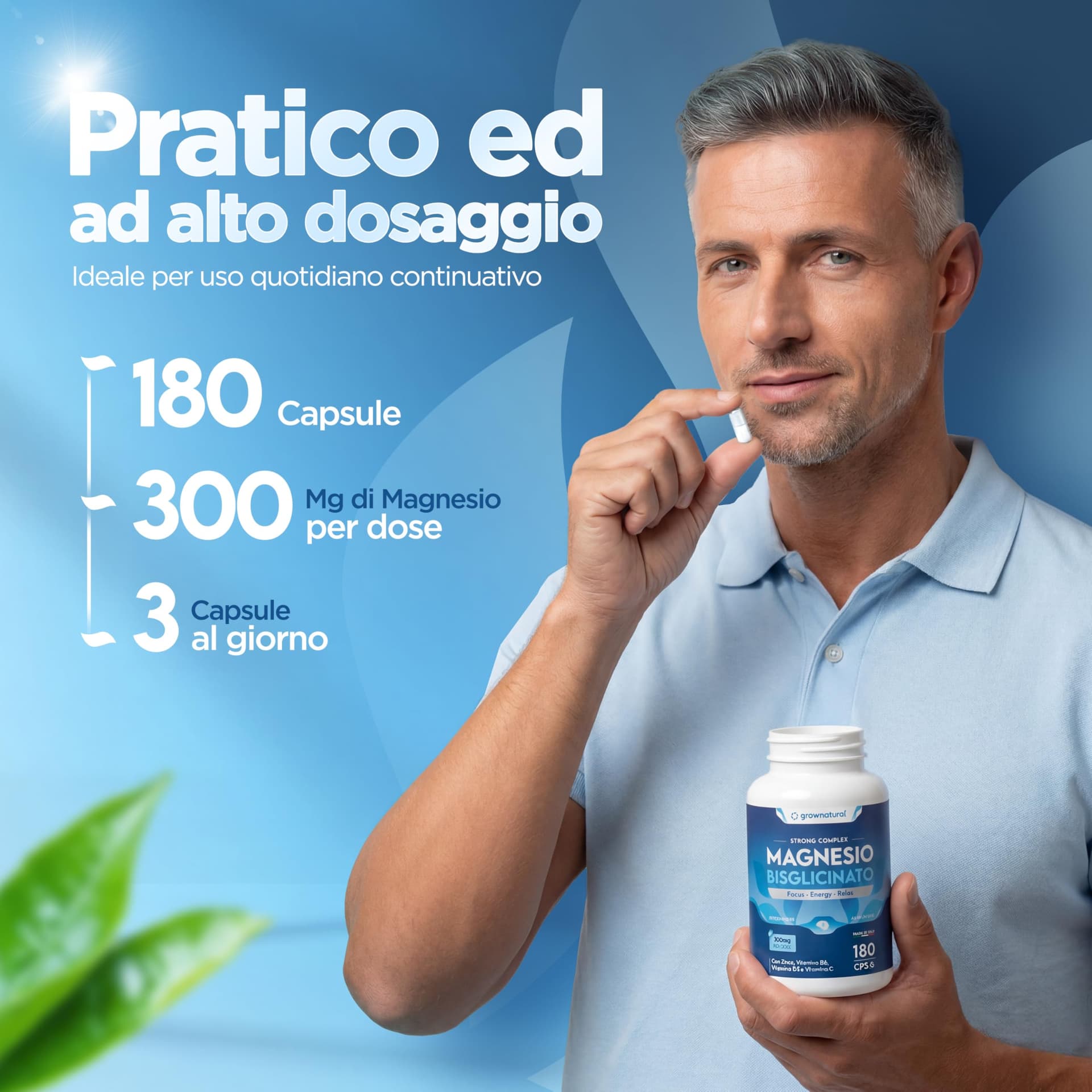 GrowNatural Magnesio Bisglicinato 600mg – Bild 3