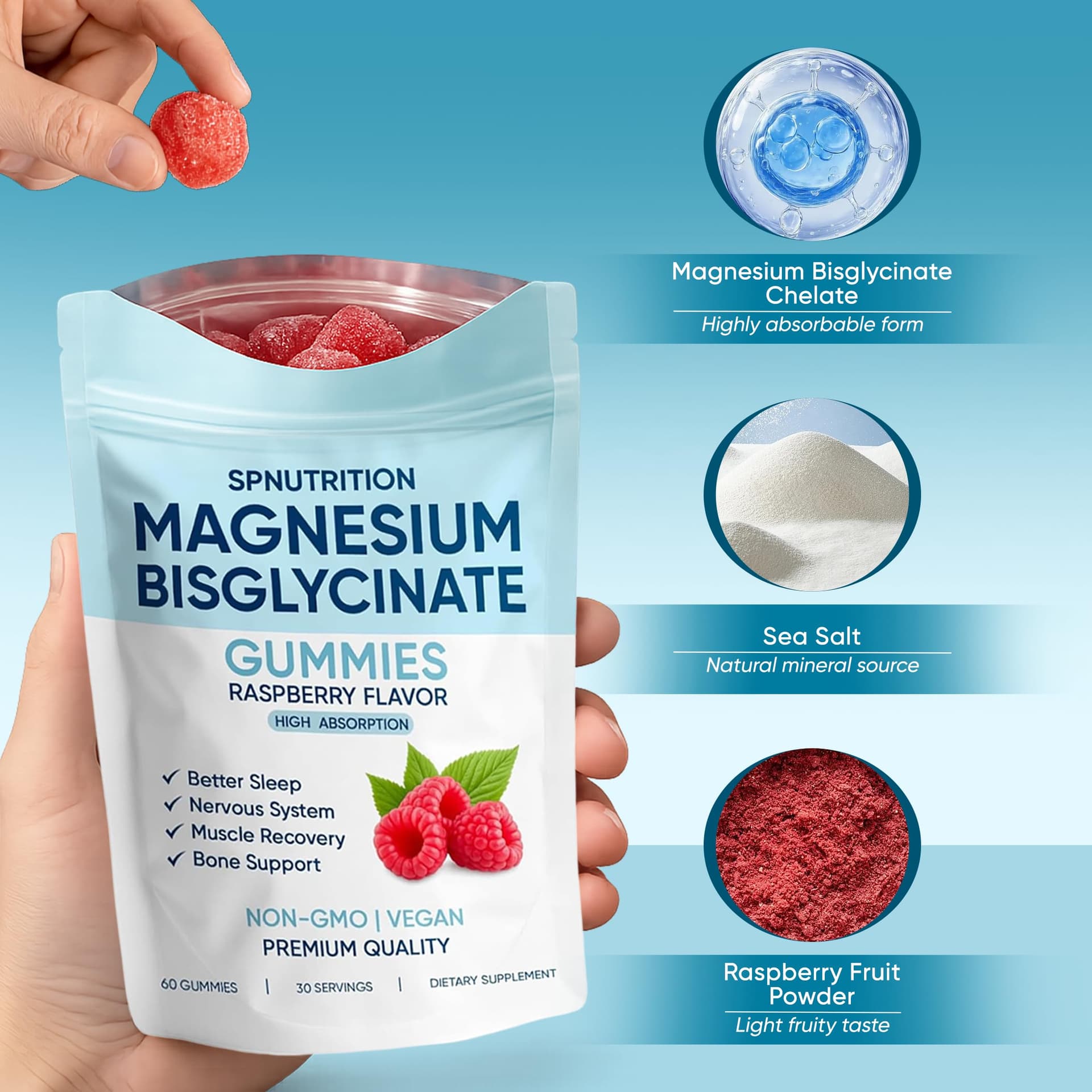 KOVGOCY Spnutrition Magnesium Bisglycinate Gummies – Bild 3
