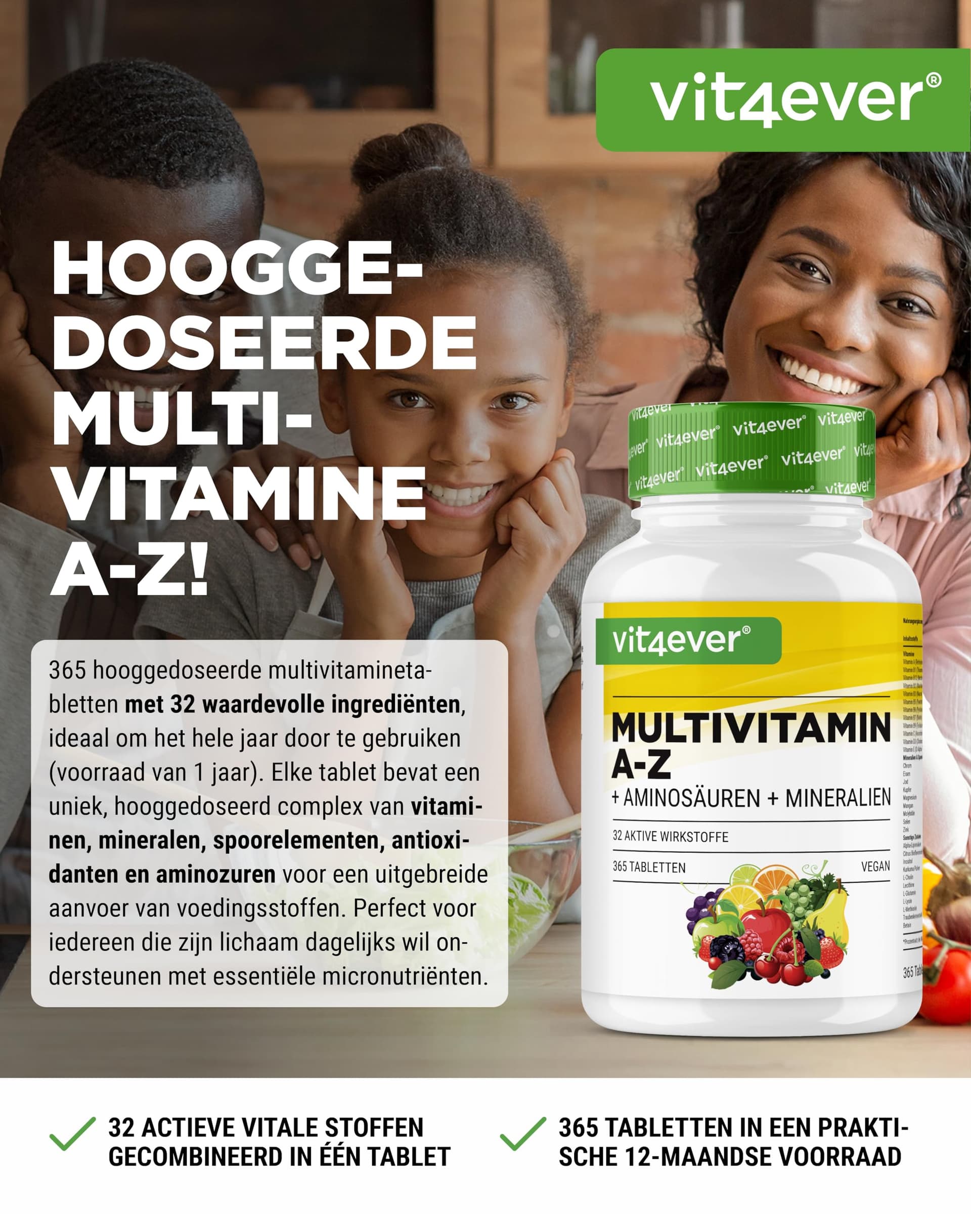 Vit4ever Multivitamin A-Z - 365 Tabletten – Bild 2