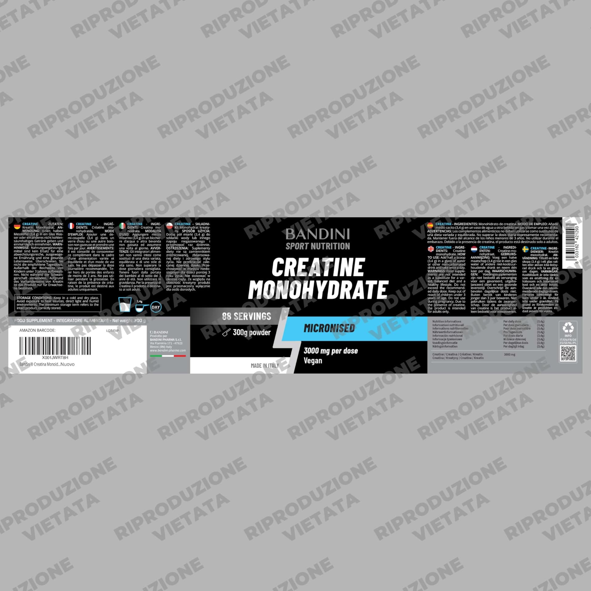 Bandini ® Creatina Monoidrata in Polvere Pura al 100% – Bild 4