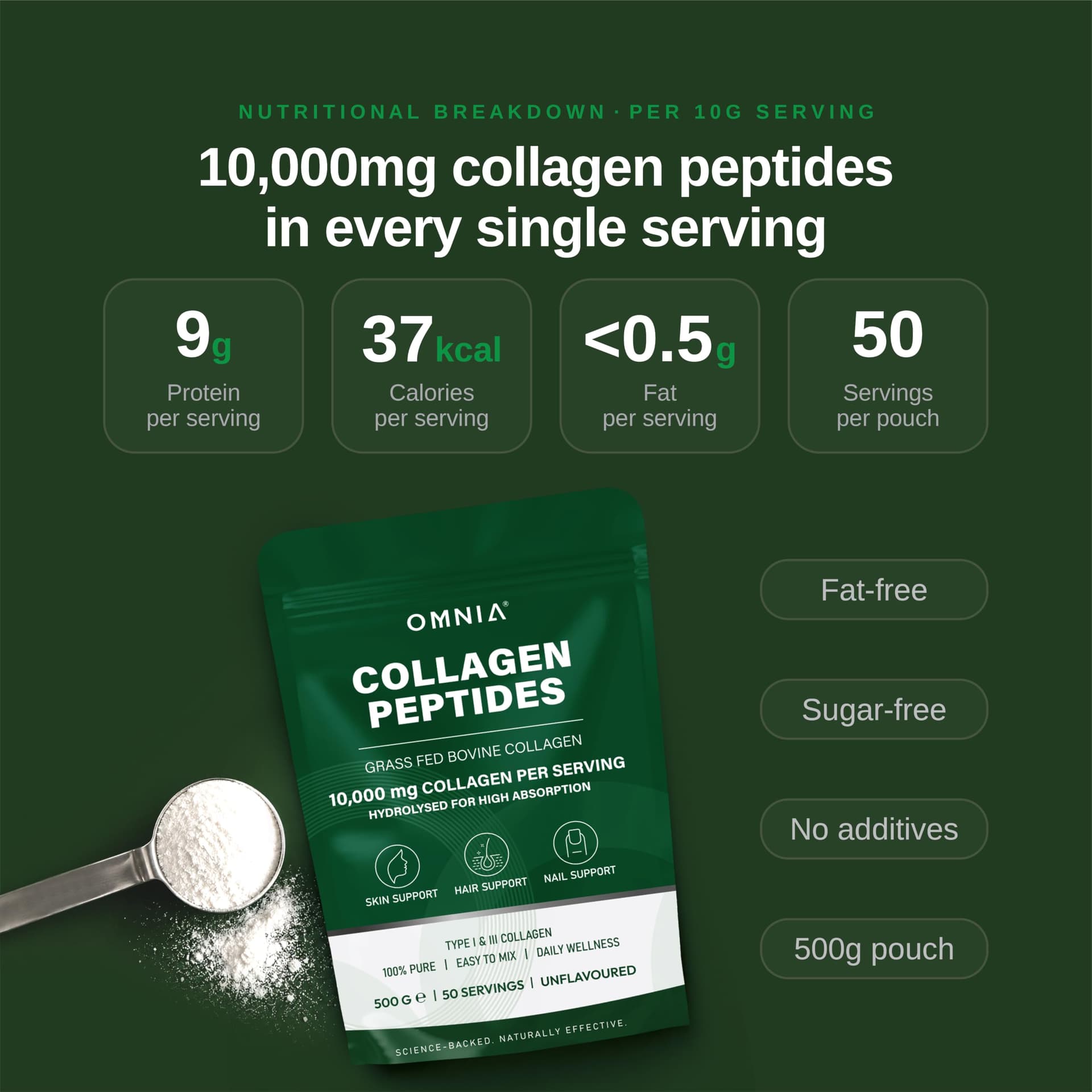 OMNIA Pure Bovine Collagen Peptides Powder – Bild 3